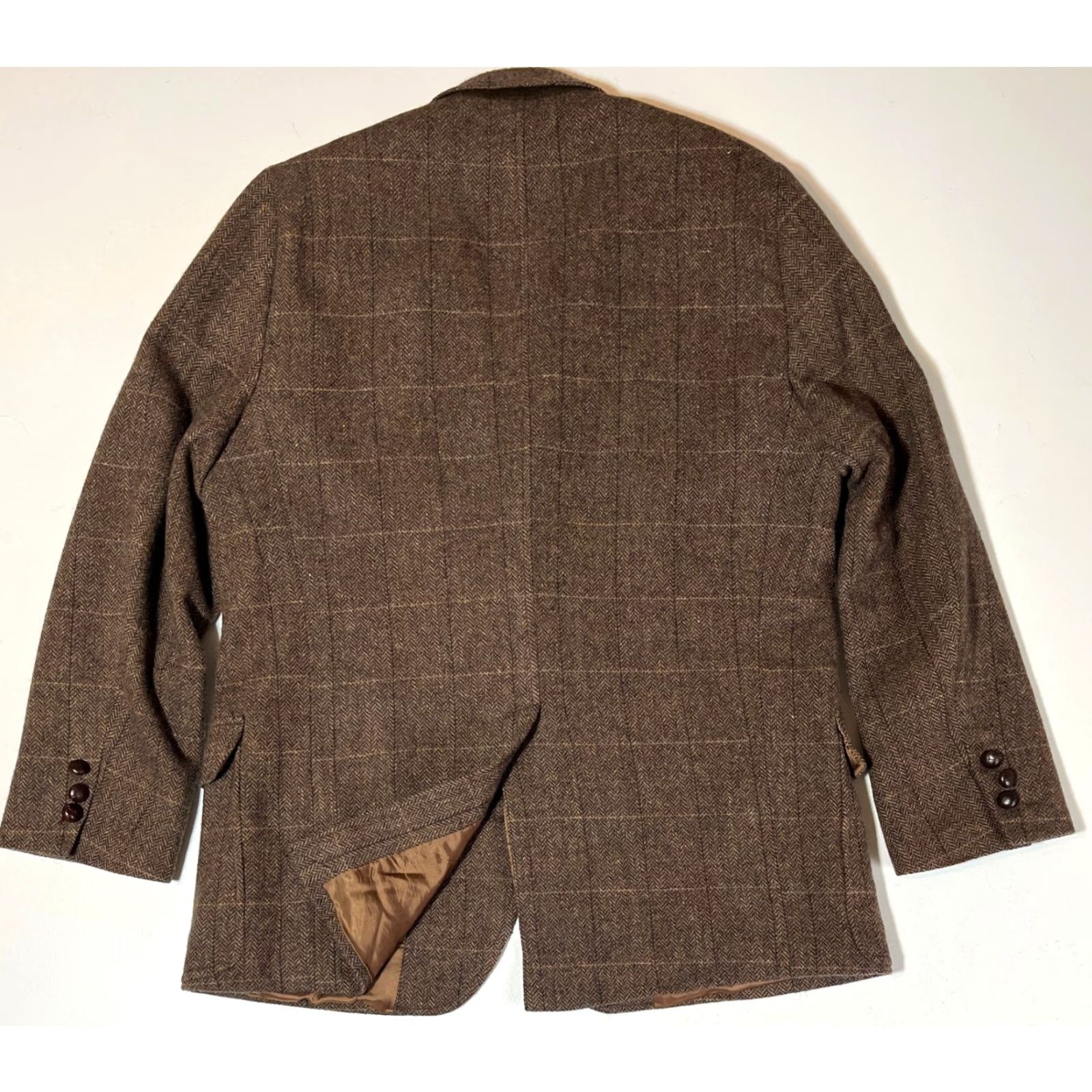 Brooks Brothers Brooks Brothers Blazer Jacket Wool Windowpane Brown 45R Mens Tweed Made in Italy Regular Fit Jacket Capable of Dry Clean Only color: Brown Size 48R - 6 Thumbnail