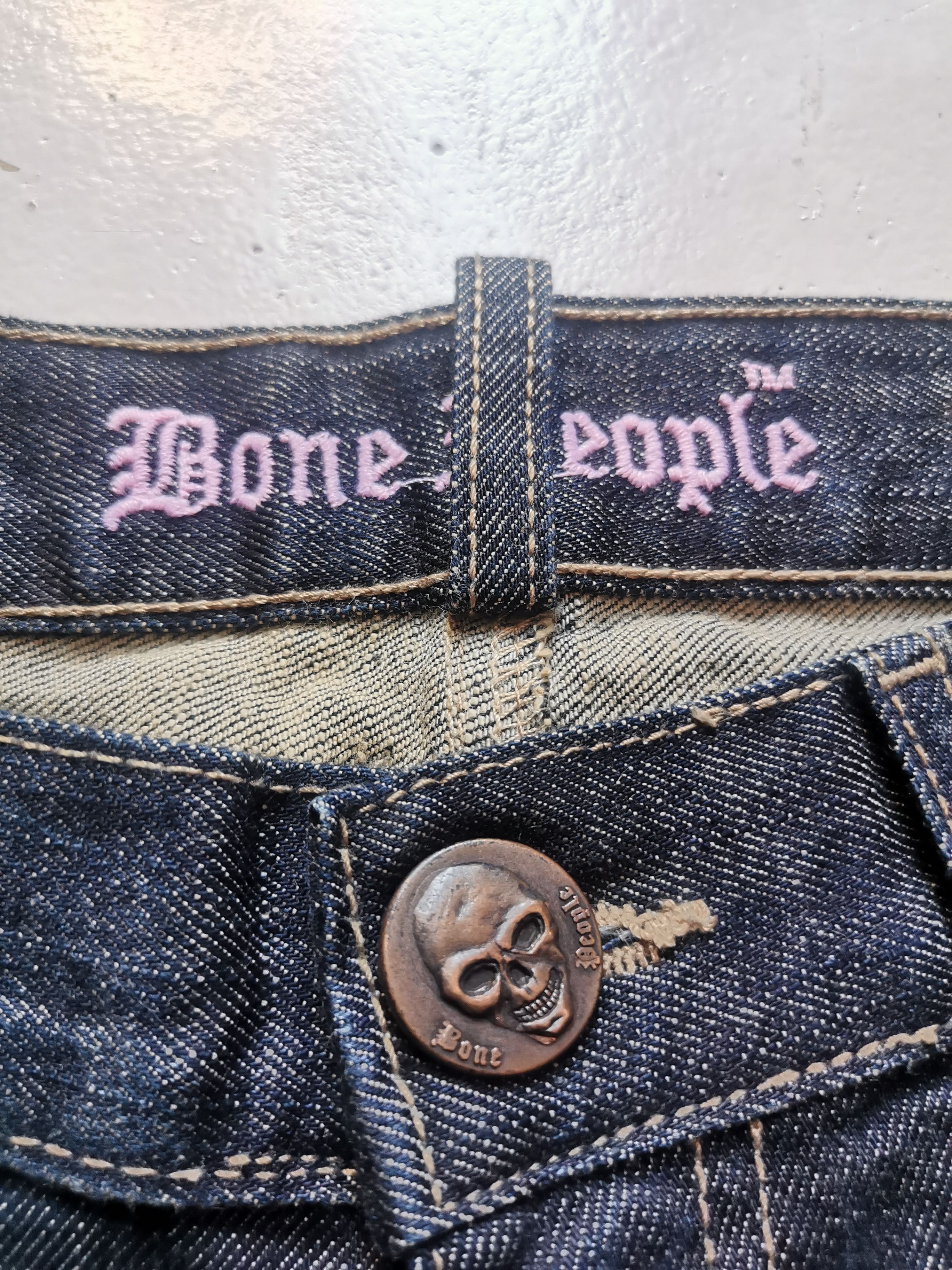 Hysteric Glamour 🇺🇸🔥🔥 Y2k Bone People Embroidered Skull ifsixwasnine Denim Size US 30 / EU 46 - 8 Thumbnail