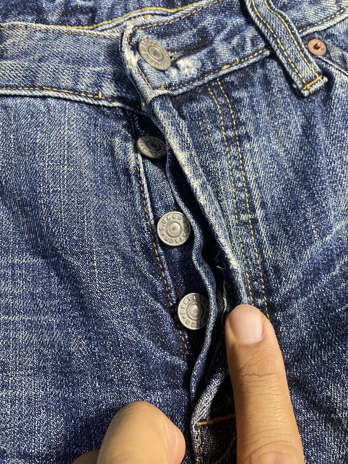 Japanese Brand Bartack Distressed Jeans Size US 32 / EU 48 - 6 Thumbnail