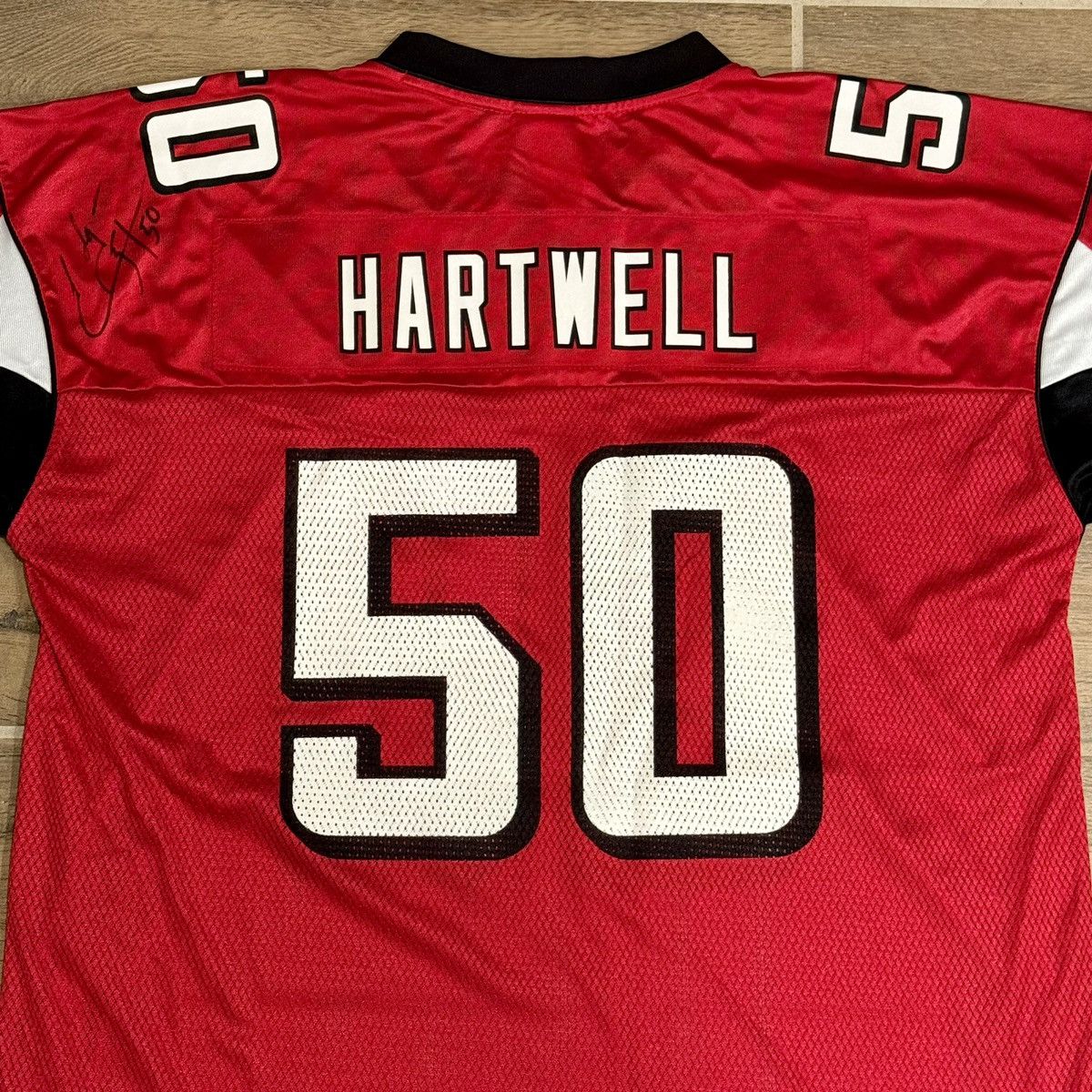 NFL × Reebok × Vintage Ed Hartwell #50 Autographed Atlanta Falcons Reebok Jersey Size US XL / EU 56 / 4 - 4 Thumbnail
