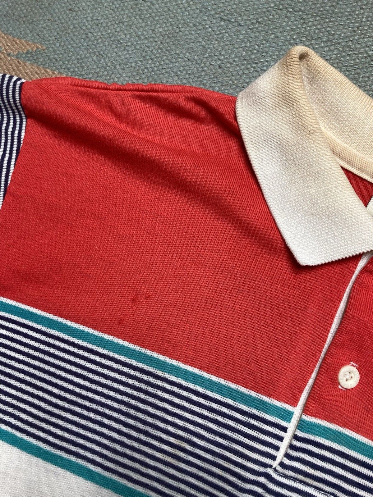 Vintage Vintage 80s polo shirt jantzen striped distressed large Size US L / EU 52-54 / 3 - 4 Thumbnail