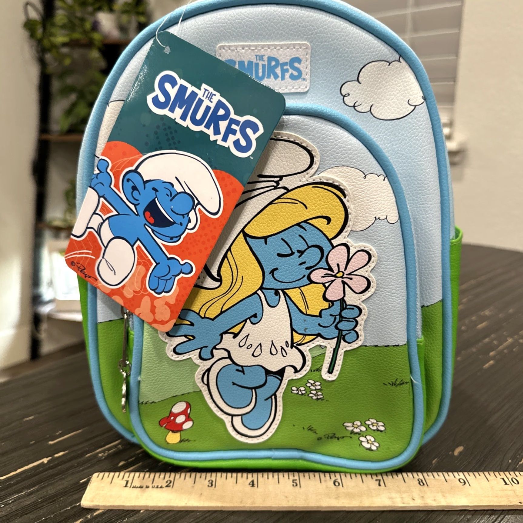 Vintage Smurfs Smurfette Women's Mini Backpack Blue Size ONE SIZE - 7 Thumbnail