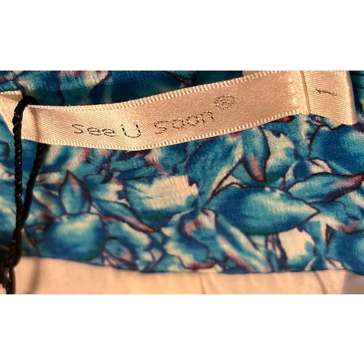 See U Soon Blue Floral Linen Blend Jacket - Size: 1