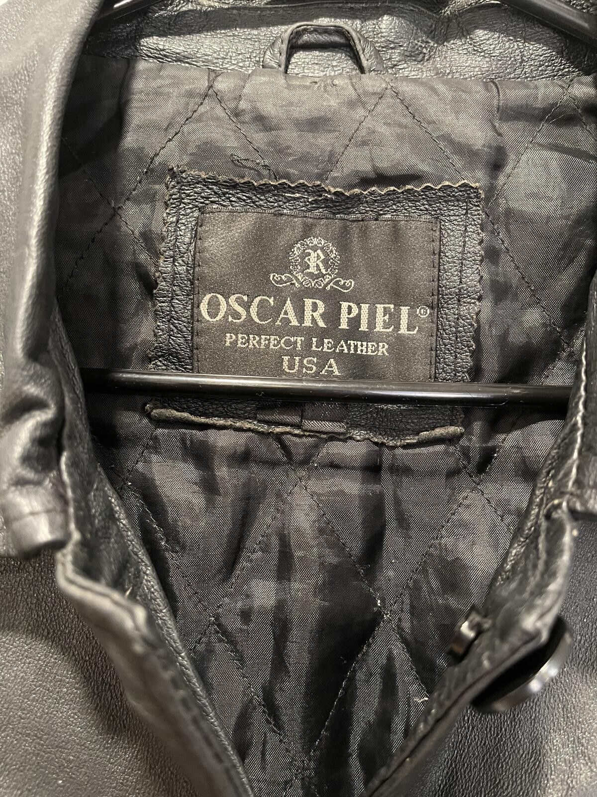 Oscar Piel Oscar Piel Black Leather Jacket Perfect Leather USA Size L / US 10 / IT 46 - 3 Thumbnail
