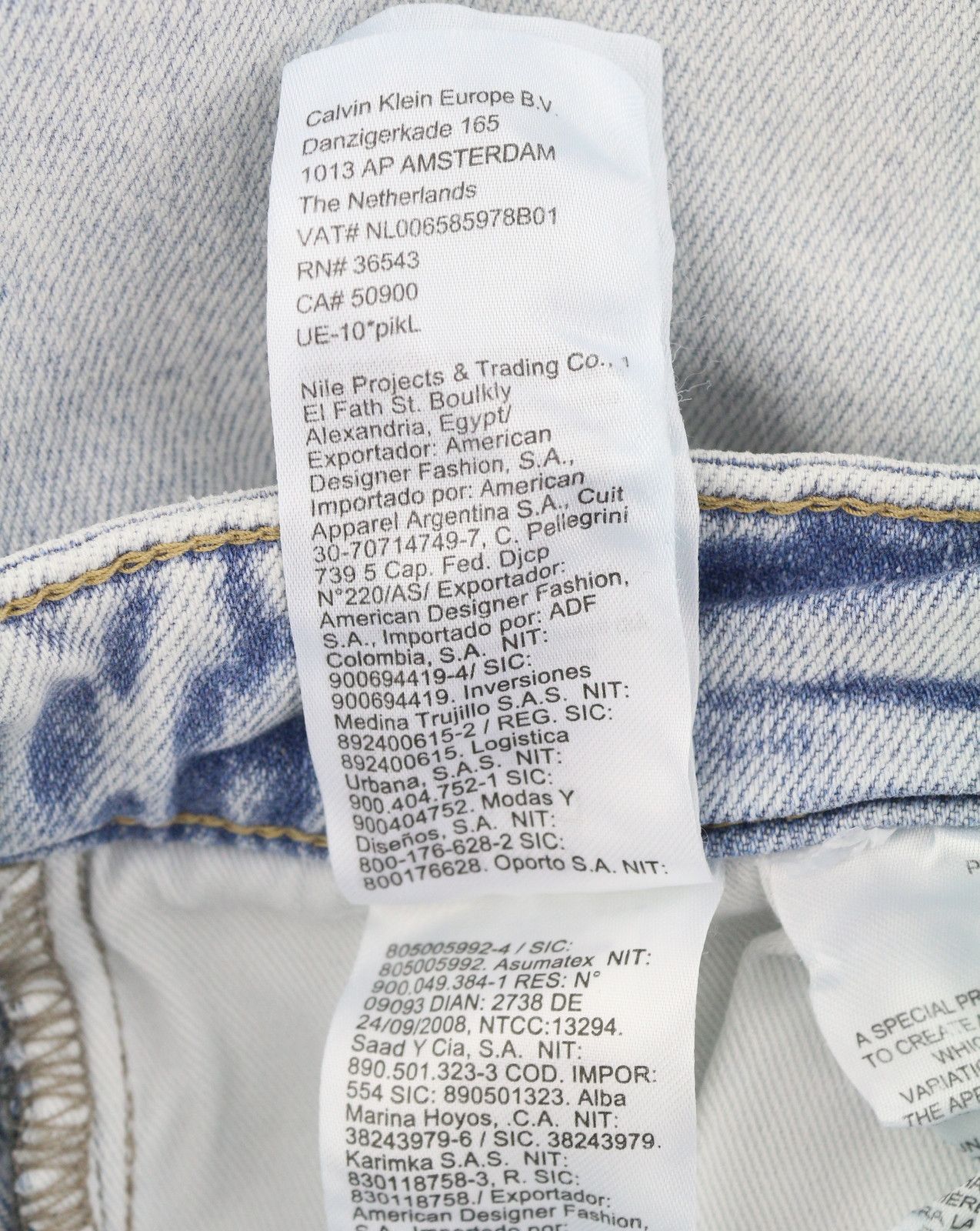 Calvin Klein SLIM STRAIGHT W34/L32 Blue Faded Zip Fly Jeans 87463 Size US 34 / EU 50 - 10 Thumbnail