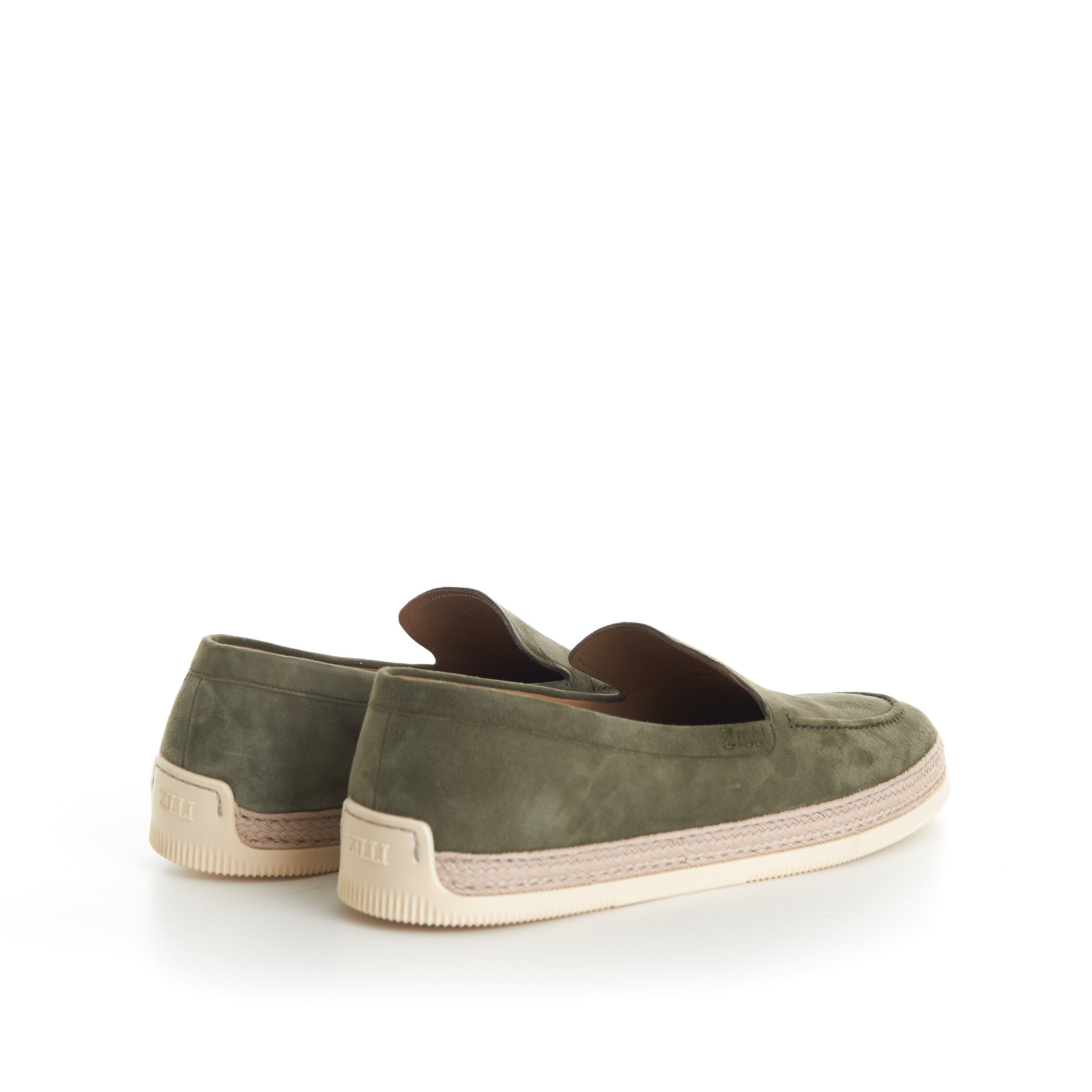 Zilli Green Casual Moccasins, White Woven Outsole Size US 8.5 / EU 41-42 - 7 Thumbnail