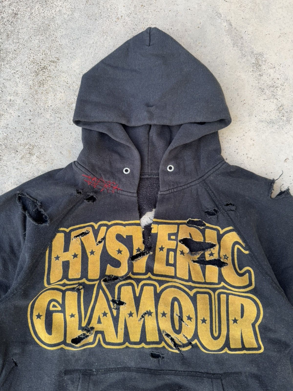 Hysteric Glamour Distressed Hysteric Glamour Hard Star Grunge Hoodie Size US S / EU 44-46 / 1 - 2 Thumbnail