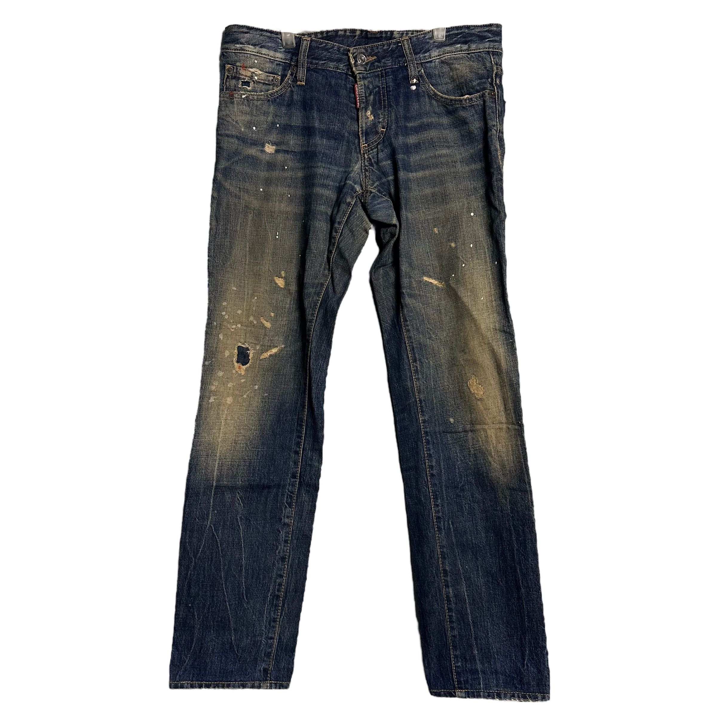 🔥RARE🔥Vintage Dsquared2 Painted Distressed Denim Jeans