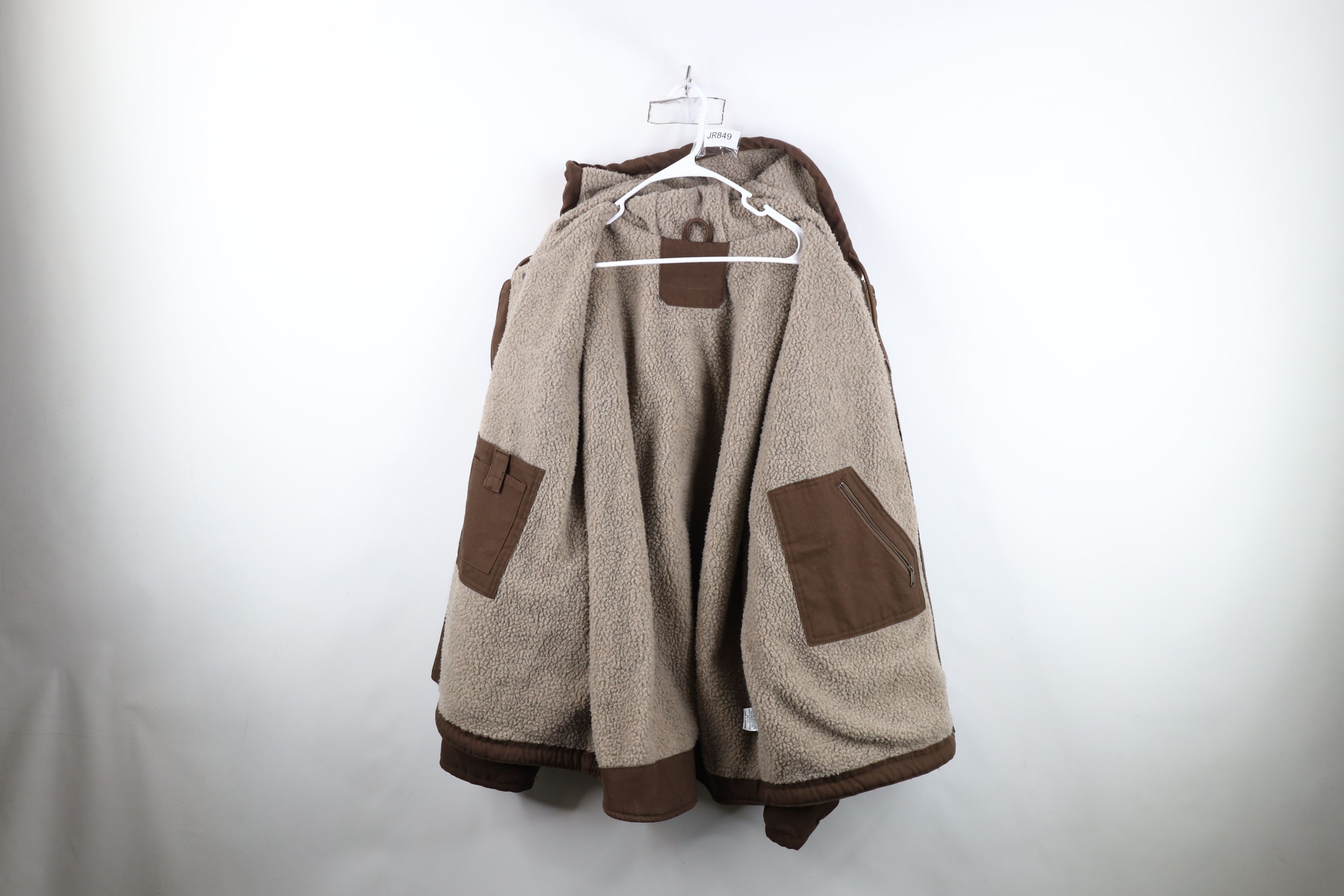Vintage Vintage Y2K Streetwear Lined Canvas Hooded Jacket Brown Size US XXL / EU 58 / 5 - 9 Thumbnail