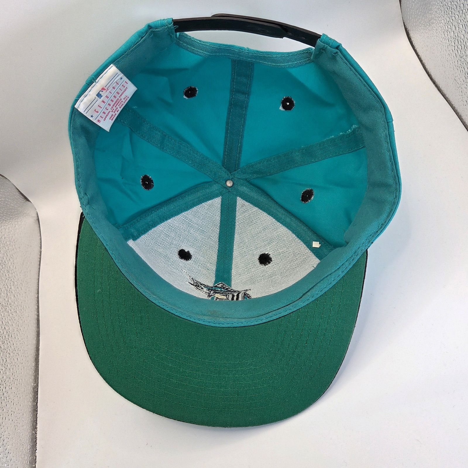 Vintage Vintage Florida Marlins Snapback Hat Teal Black 90s Annco Size ONE SIZE - 7 Thumbnail