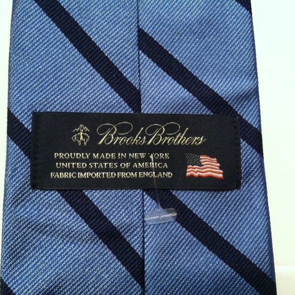 Brooks Brothers BROOKS BROTHERS MEN'S NEW BLUE 100%SILK TIE WIDTH: 3 1/4" Size ONE SIZE - 4 Thumbnail