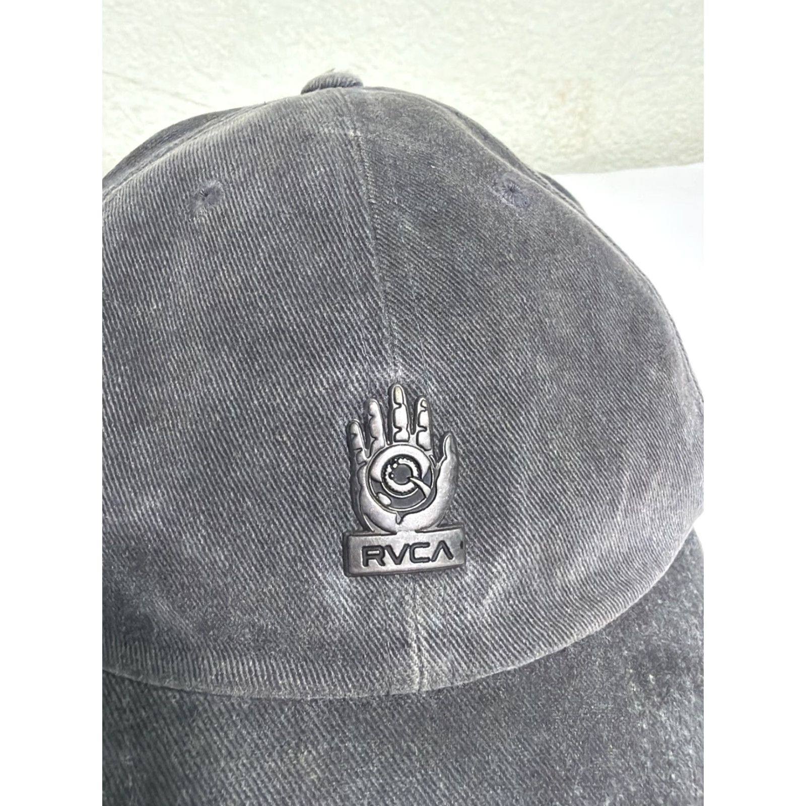 RVCA RVCA Mid Fit Strapback Baseball Hat Adjustable Gray Cotton Men One Size Cap Size ONE SIZE - 3 Thumbnail