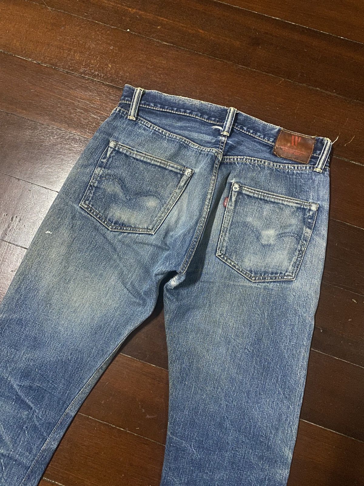 Warehouse Vintage 90s Warehouse patch leather Selvedge distressed Size US 32 / EU 48 - 16 Thumbnail