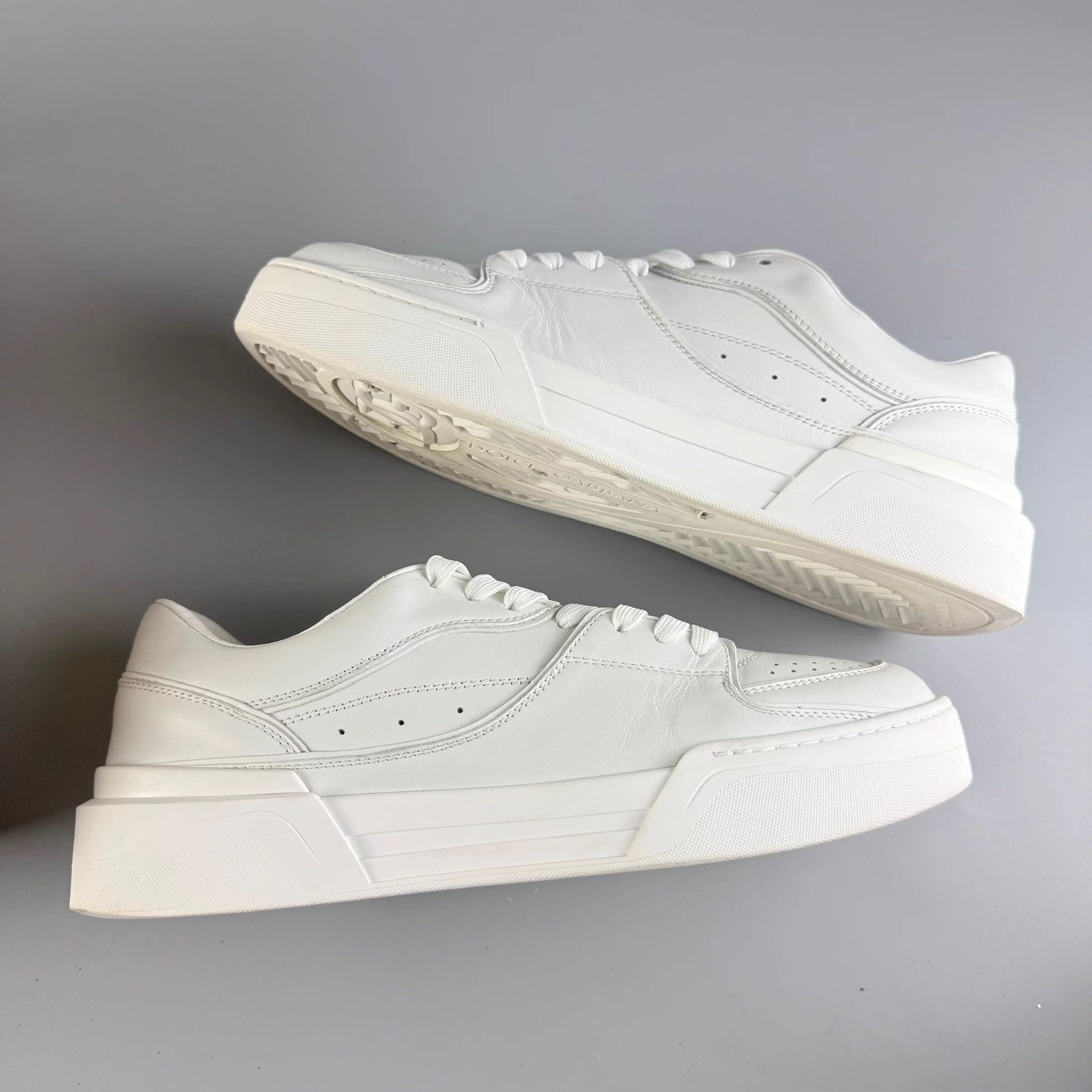 Dolce & Gabbana DG White Lace-Up Sneakers 43 99New Size US 10 / EU 43 - 4 Thumbnail