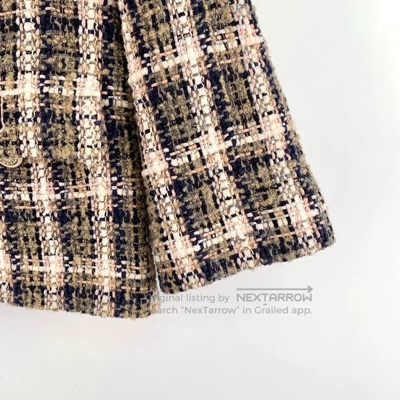 Chanel Chanel Cruise Series Brown Plaid Cotton Lapel Single-breas Size XS / US 0-2 / IT 36-38 - 4 Thumbnail