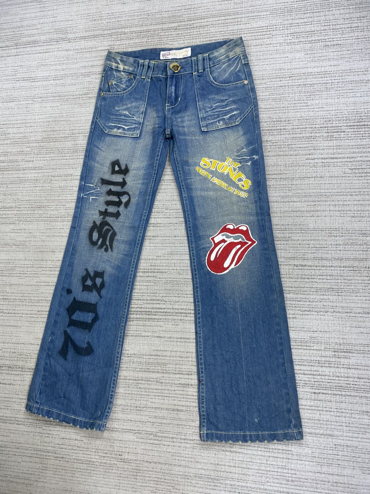 If Six Was Nine Vintage Red Pepper 70s Style Rolling Stone Custom Flare Pant Size US 30 / EU 46 - 4 Thumbnail