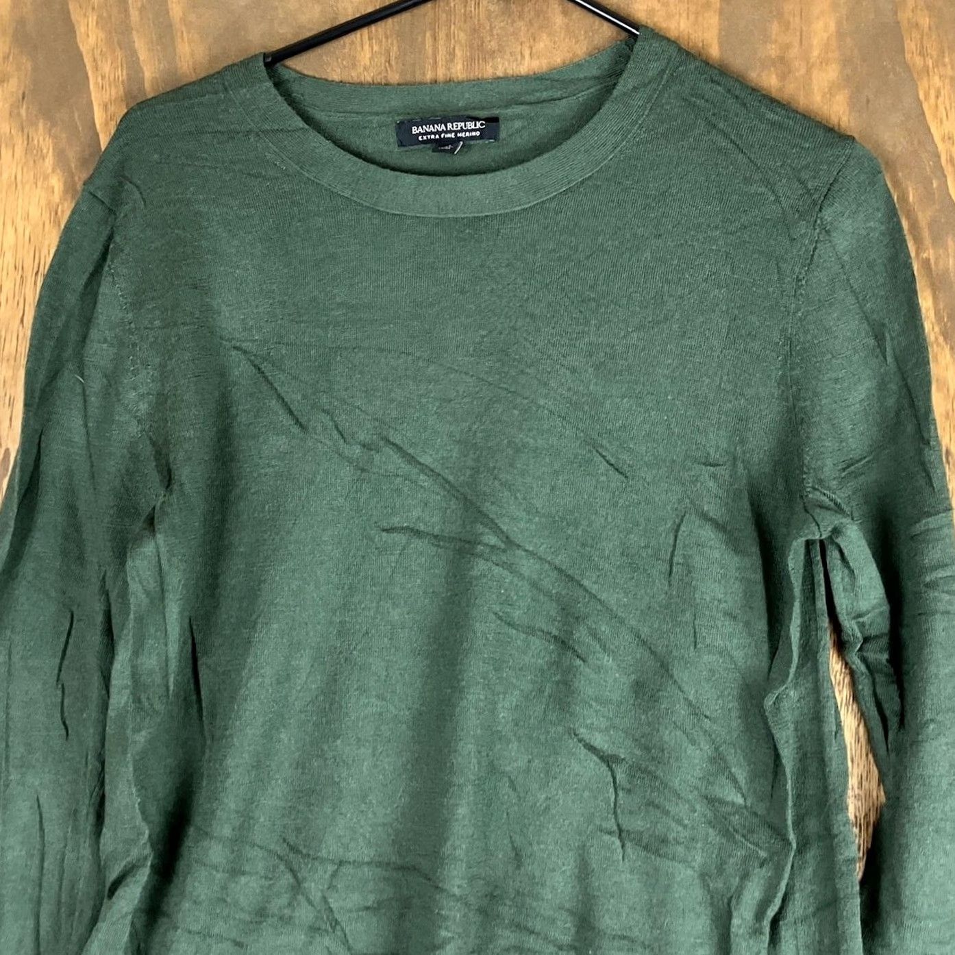 Banana Republic Banana Republic Womens Sweater Green 100% Merino Wool Long Sleeve M Crew Neck Knit Pullover Women Casual Workwear Iteration Size M / US 6-8 / IT 42-44 - 2 Thumbnail