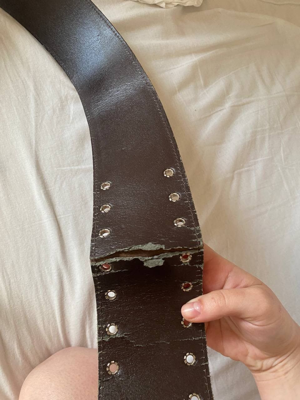 Vintage Vintage mustard wide leatherette belt Size ONE SIZE - 4 Thumbnail
