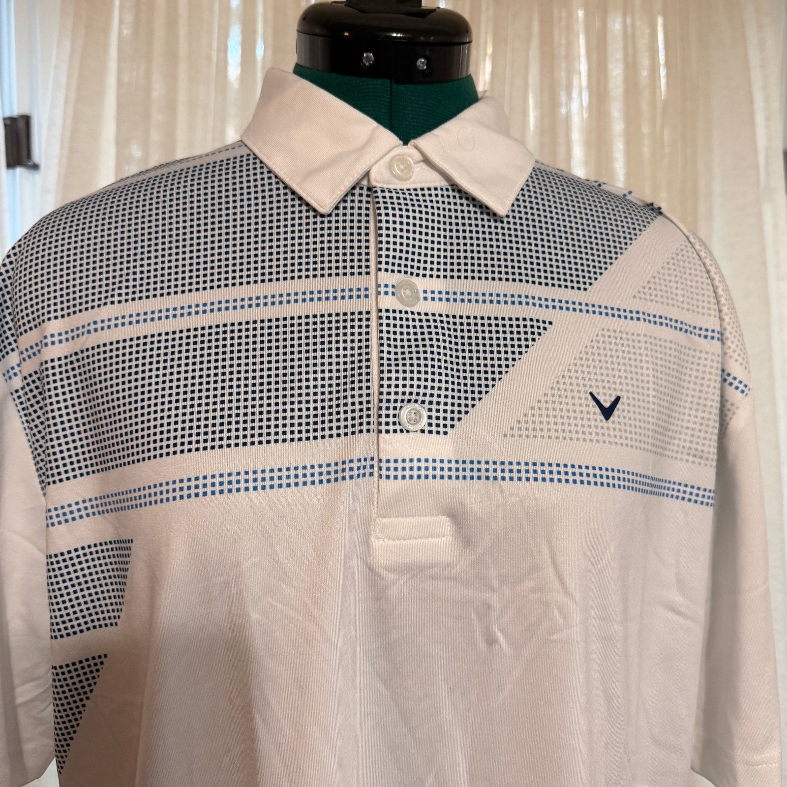 Callaway Callaway White + Navy Opti-Dri Golf Polo | Sz M Size US M / EU 48-50 / 2 - 3 Thumbnail