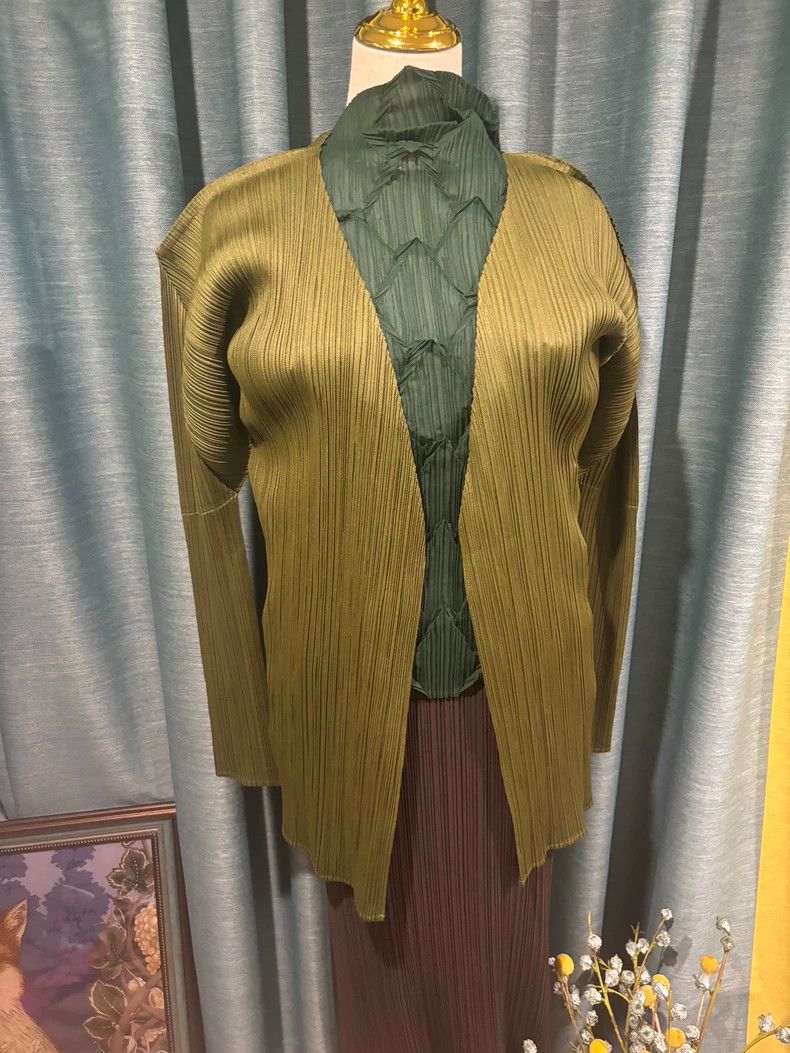 Issey Miyake issey miyake size:4 A long green cardigan Size XXS / US 00 / IT 34 - 3 Thumbnail