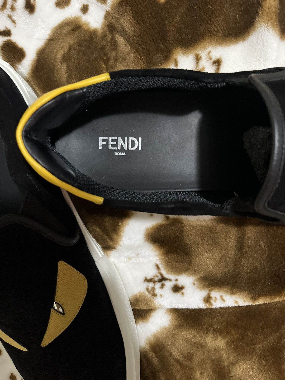 Fendi Mens Fendi Monster Bug Eye Slip-On Sneaker Size US 11 / EU 44 - 5 Thumbnail