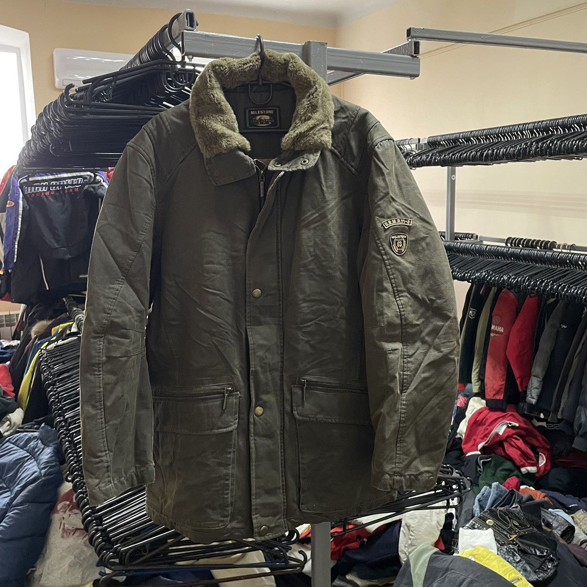 Milestone Rare Milestone Vintage khaki Flight Bomber Jacket MA1 war Size US M / EU 48-50 / 2 - 1 Thumbnail
