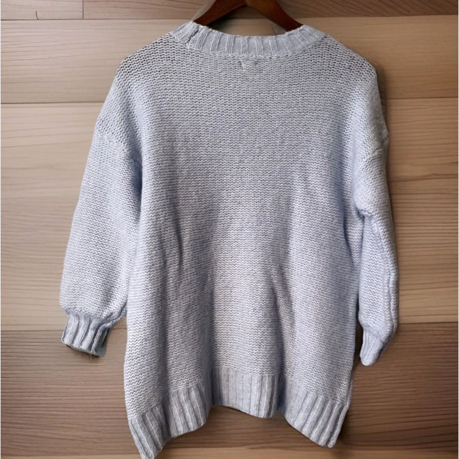 Vintage Aerie Sweater XS Cable-Knit Light Blue Pullover Crew Neck Long Sleeve Casual Womens XS Size XS / US 0-2 / IT 36-38 - 4 Thumbnail