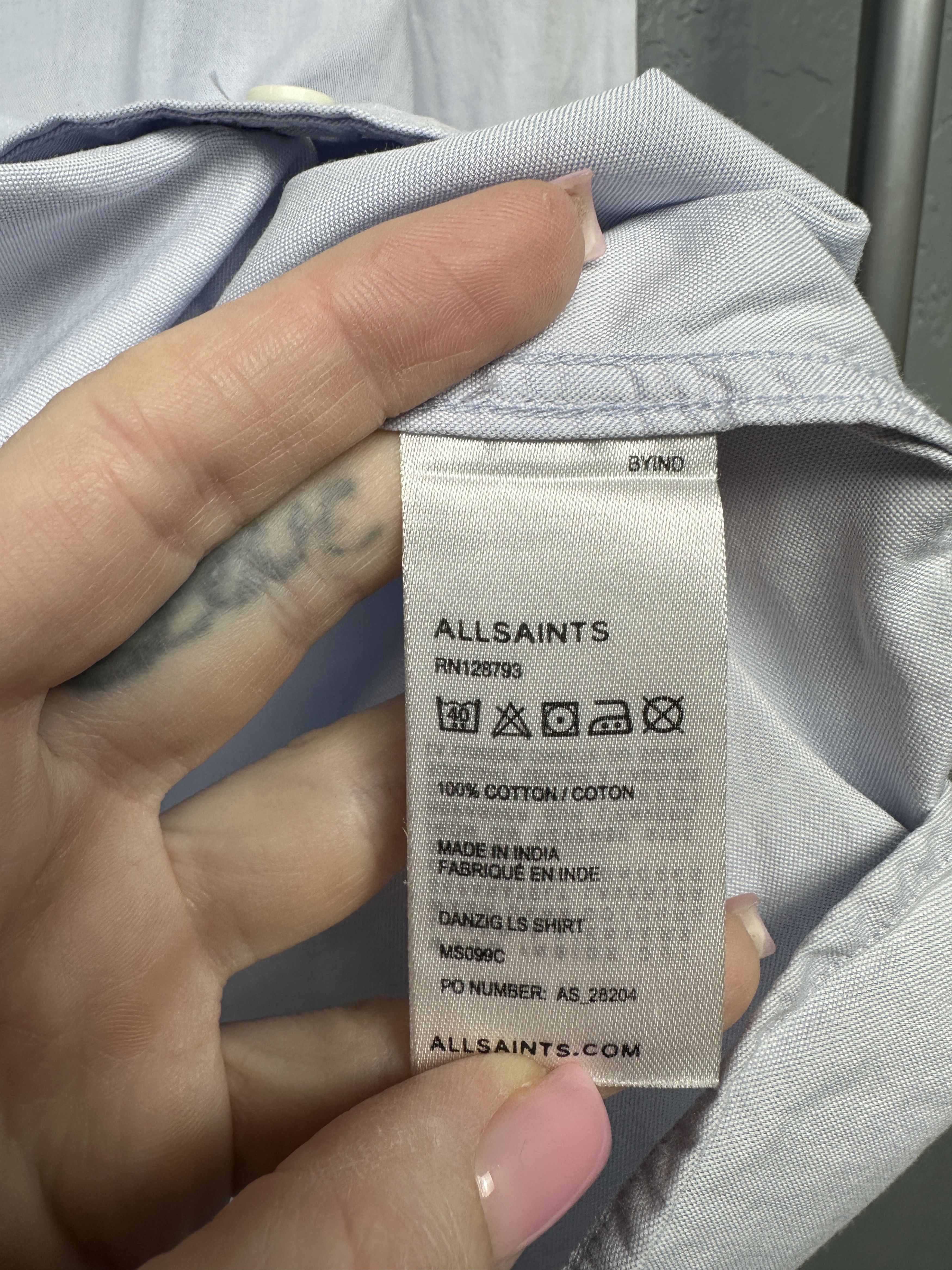 Allsaints Allsaints Mens Danzig Long Sleeve Shirt Size US M / EU 48-50 / 2 - 7 Thumbnail