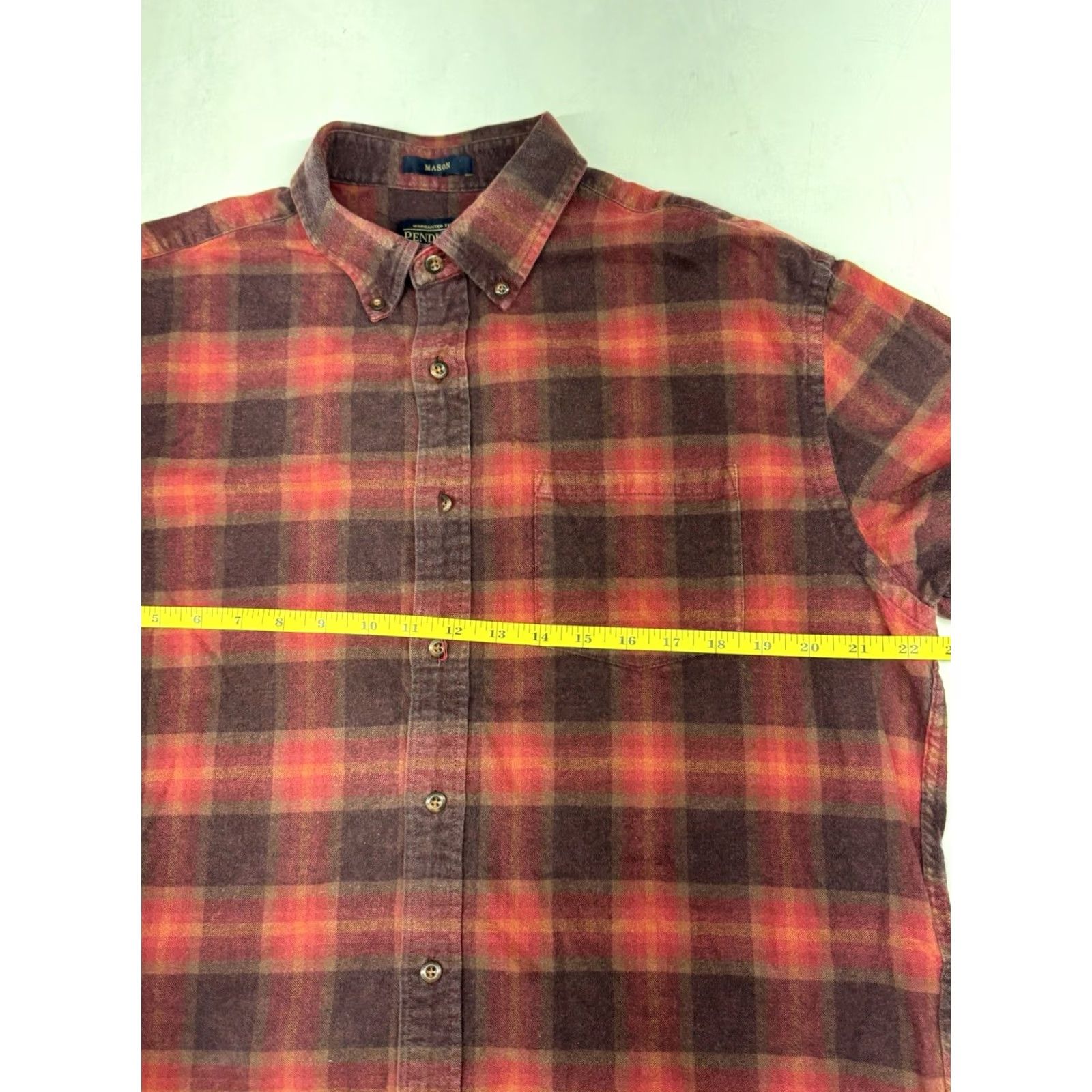 Pendleton Pendleton Flannel Shirt Mens Large Red Plaid 100% Cotton Button-Up Long Sleeve Casual Workwear Hiking Pocket Western Modern - Mens Size US L / EU 52-54 / 3 - 4 Thumbnail