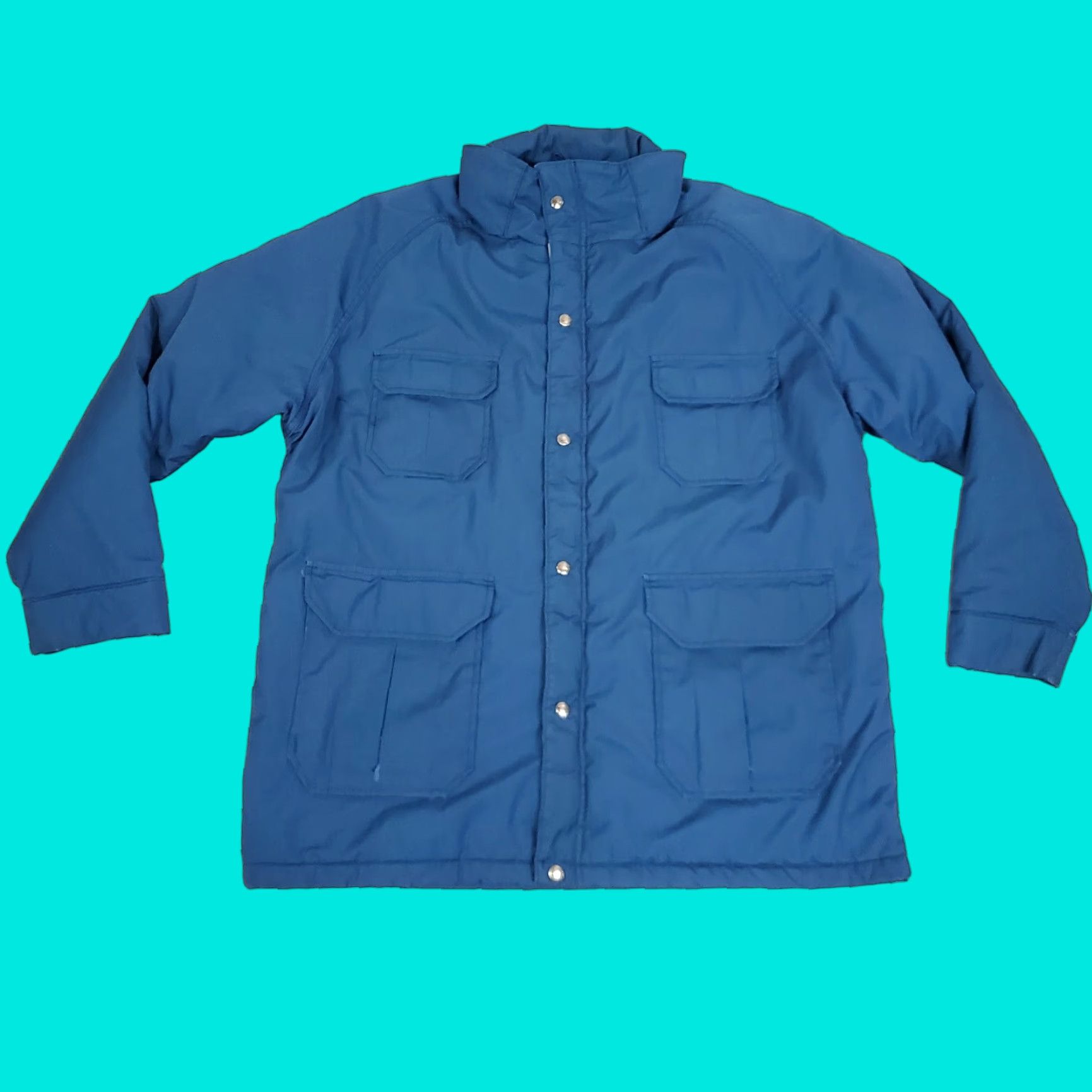 VINTAGE Woolrich Jacket Mens XL Blue Chore Barn Coat Made In USA 90s Woolrich Jacket Mens Blue 90s USA Chore Barn Coat XL Vintage