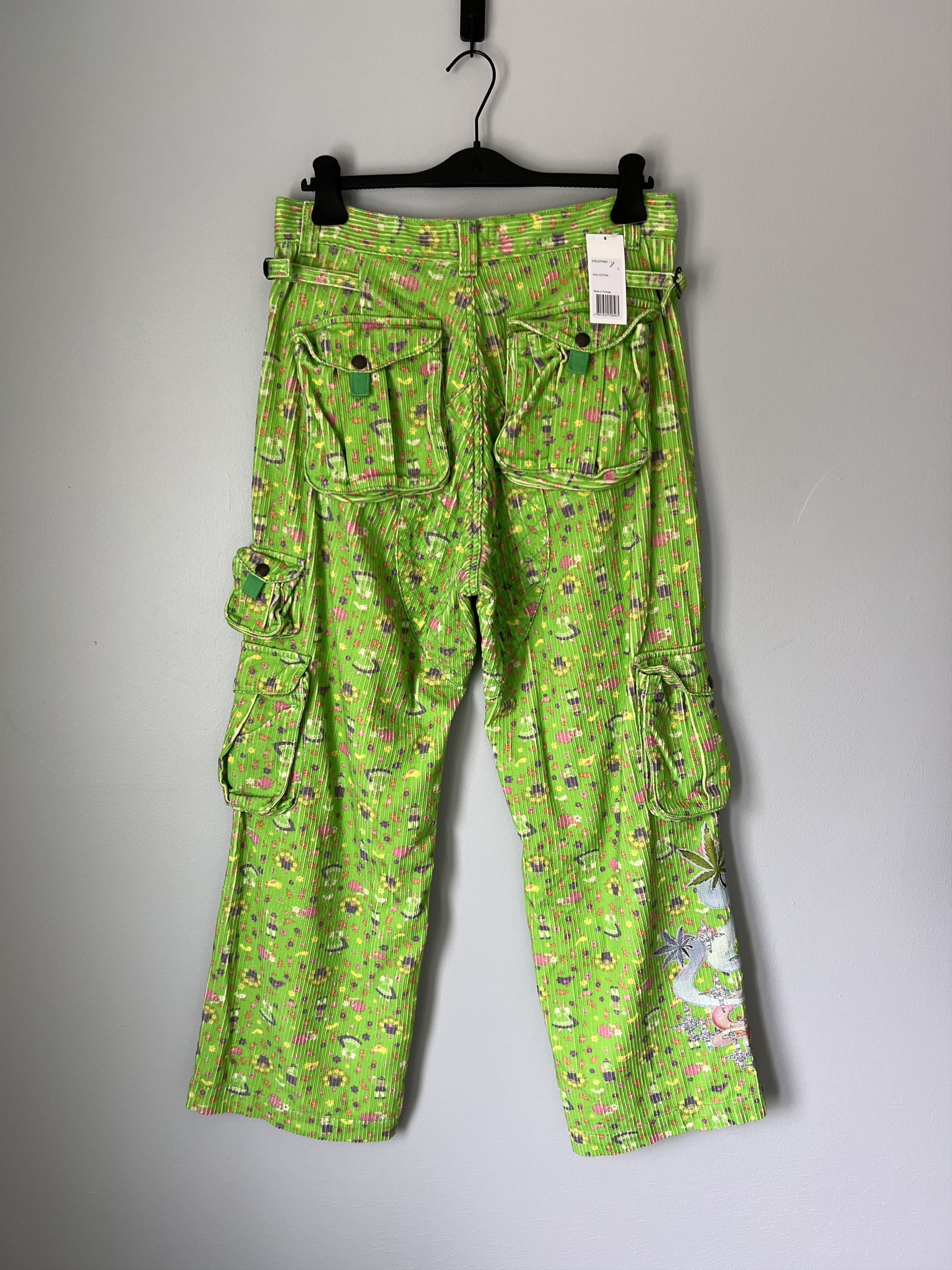 ERL ERL Printed Corduroy Cargo Pants in Green Size US 34 / EU 50 - 6 Thumbnail