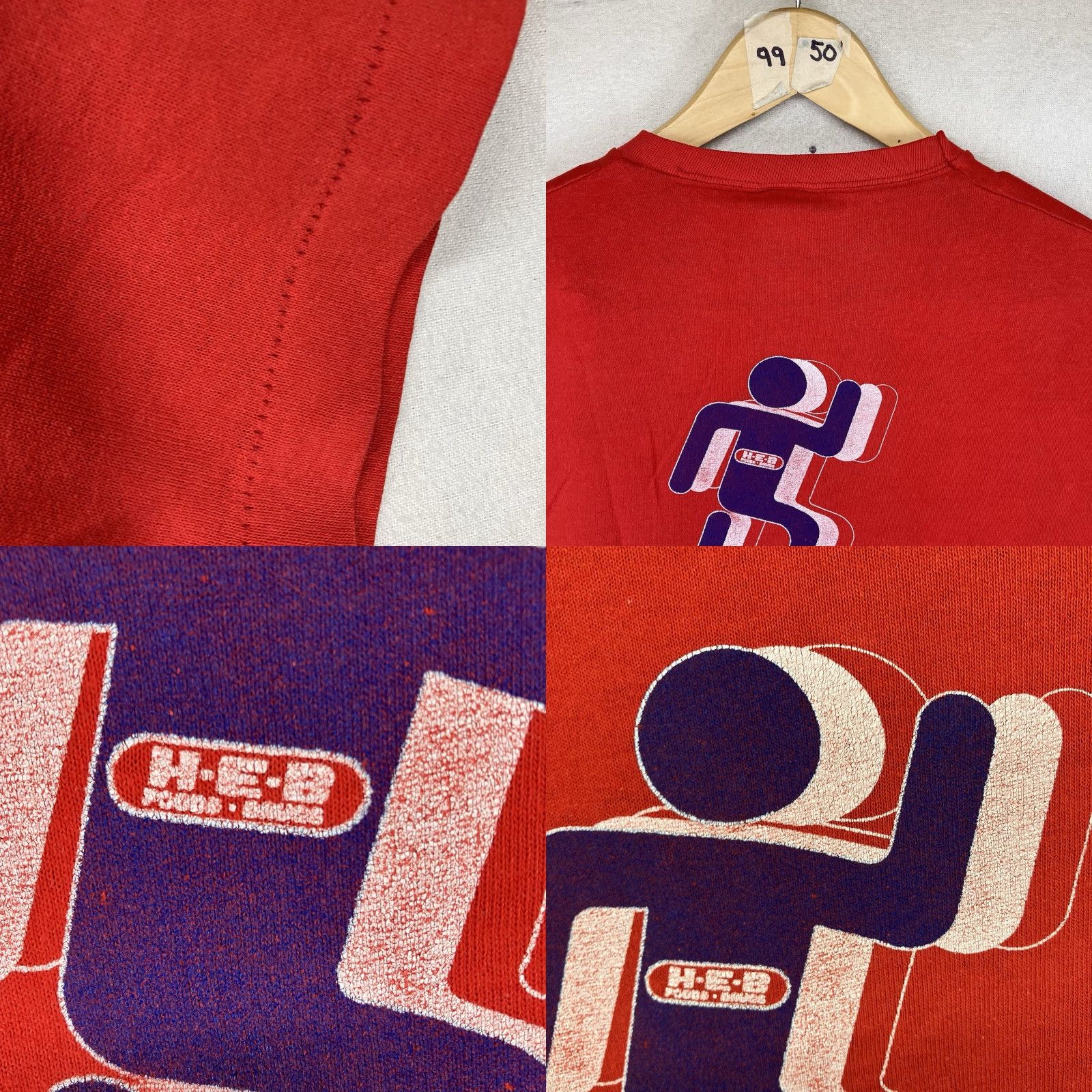 Vintage VINTAGE 80s Gulf Coast Sportswear T-Shirt Men Red Crew Neck Short Sleeve H-E-B Graphic Print Classic Slim Fit L Size US L / EU 52-54 / 3 - 10 Thumbnail