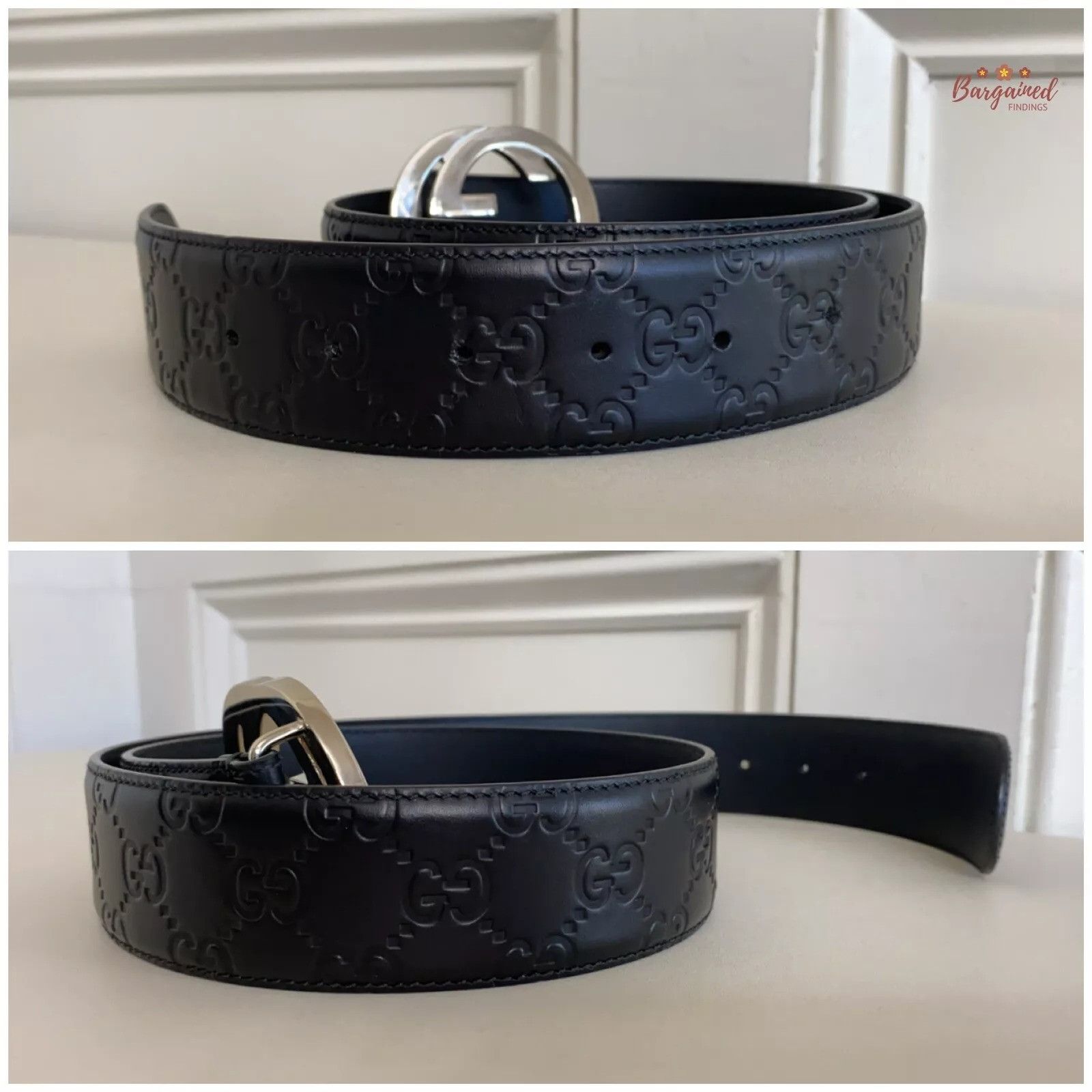 Gucci Gucci Guccissima Leather Silver Interlocking G Buckle Belt Size 30 - 8 Thumbnail