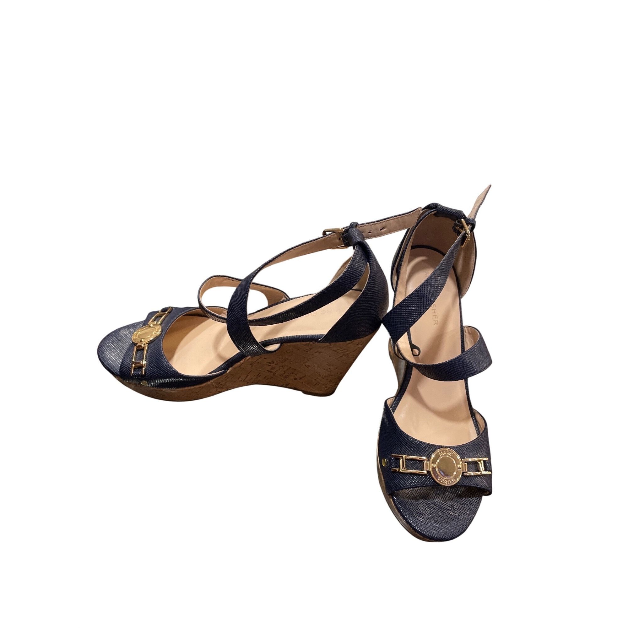 Marc Fisher Marc Fisher wms green gold 4" dress wedge heels shoes sz 9.5 Size US 9.5 / IT 39.5 - 2 Thumbnail