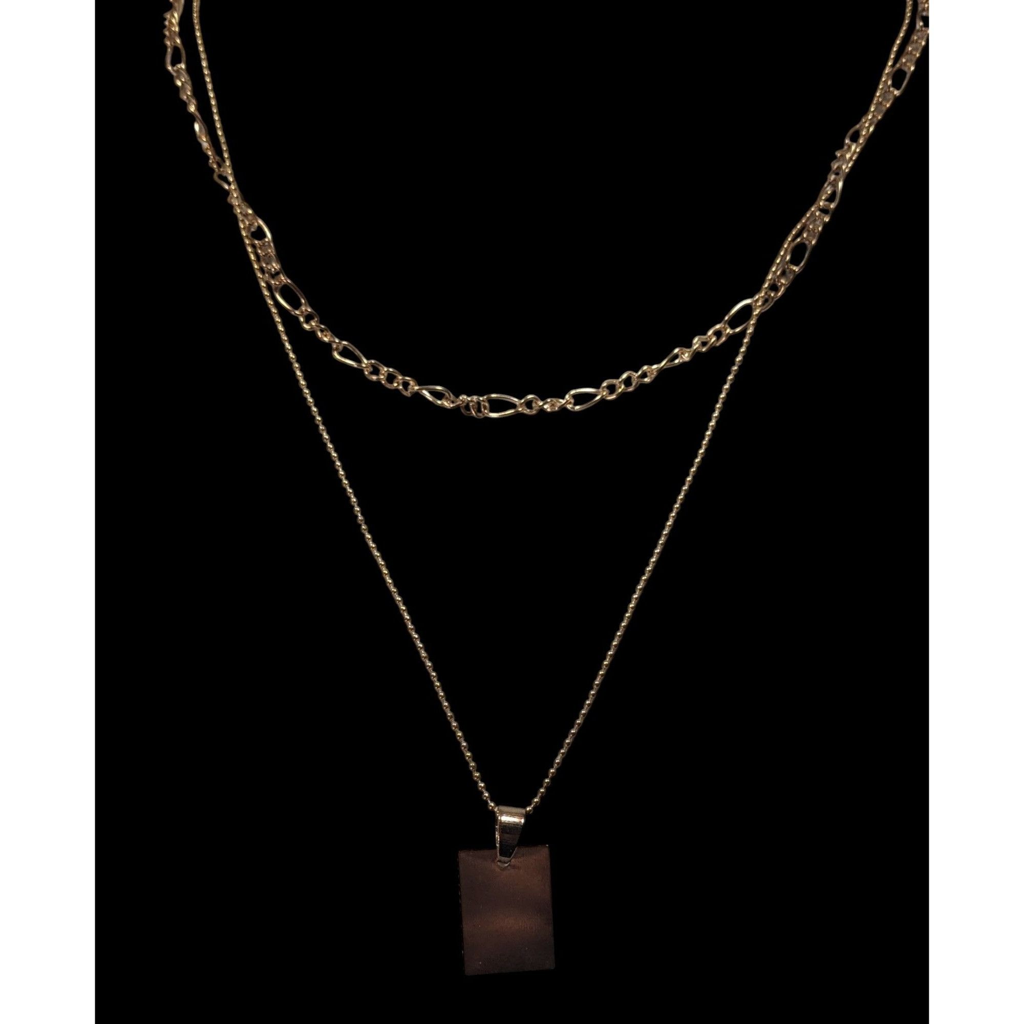Other Minimalist Elegant Multilayer Gold Tone Chain And Pendant Ne Size ONE SIZE - 4 Thumbnail