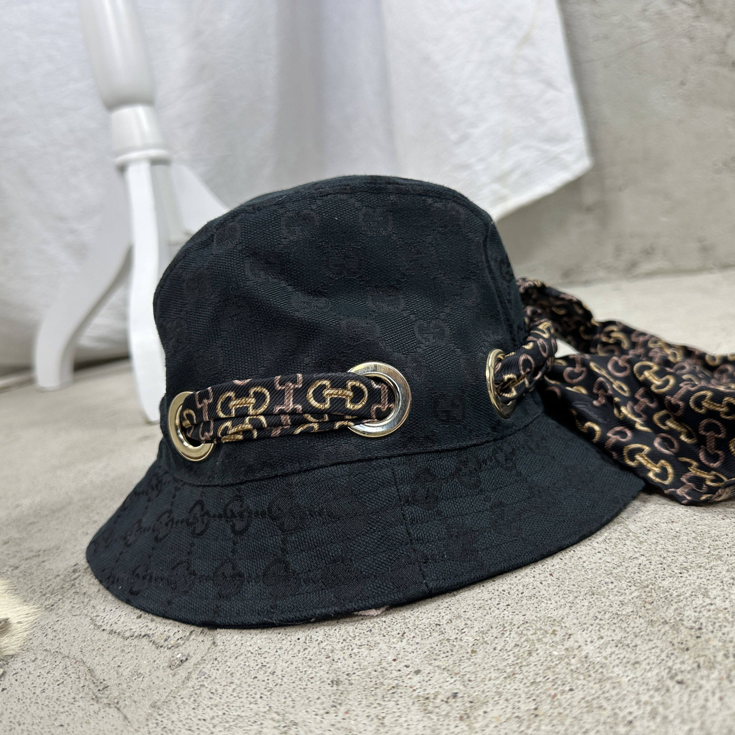 Gucci × Vintage Vintage 00s Old Money Gucci Monogram Bucked Hat Size ONE SIZE - 8 Thumbnail