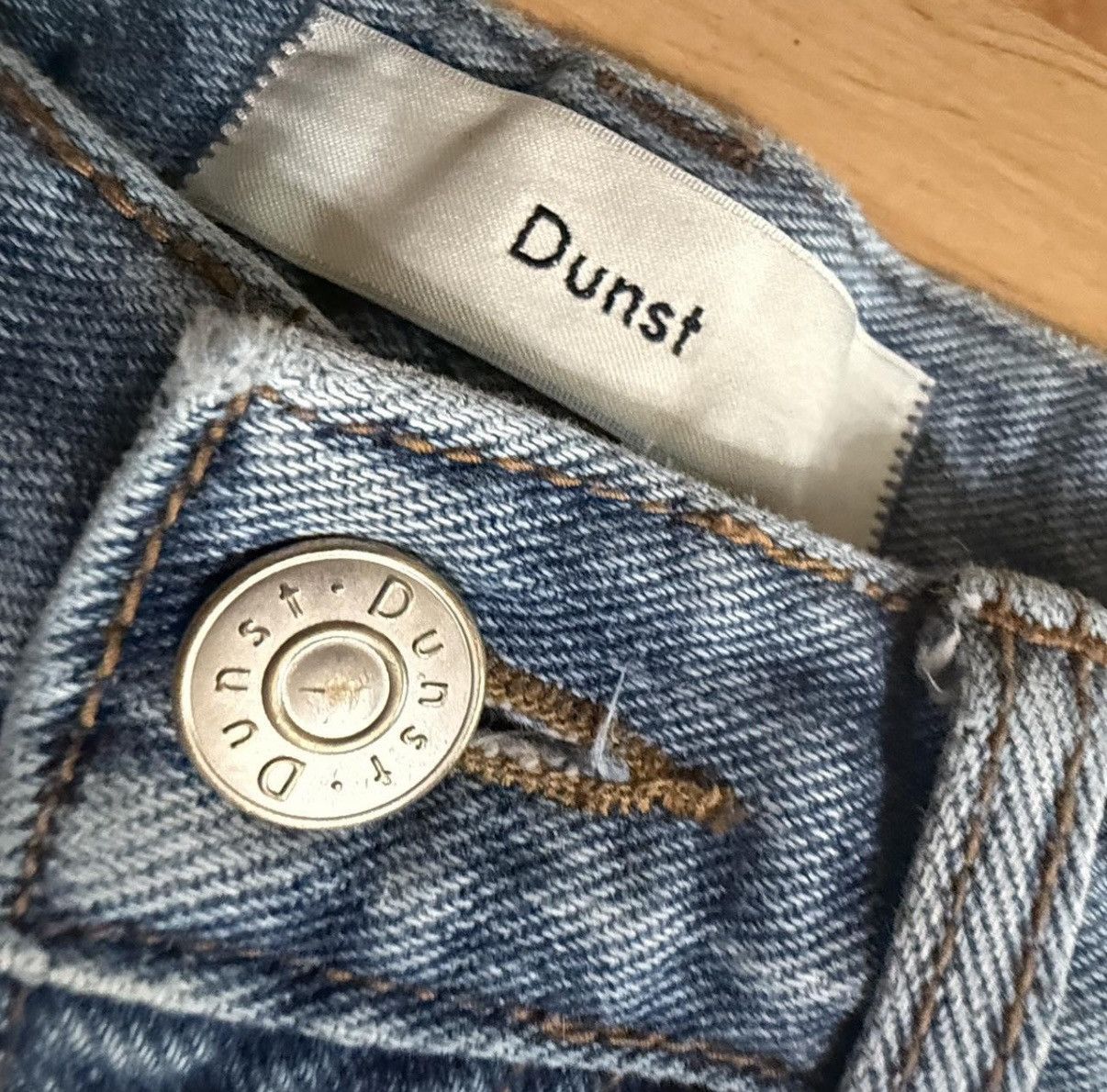 Japanese Brand Dunst curved blue denim shorts Size US 30 / EU 46 - 3 Thumbnail