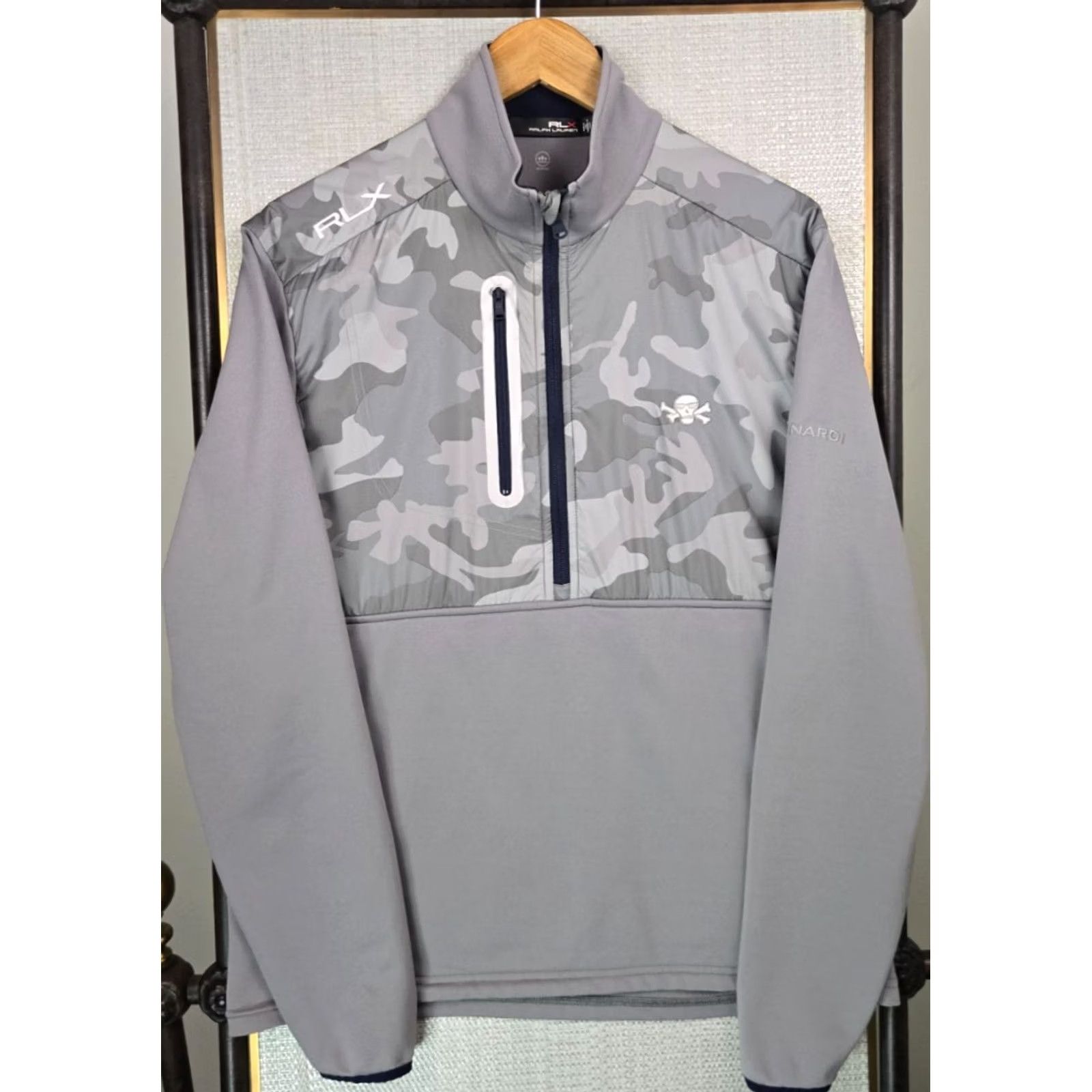 RLX Ralph Lauren RLX Ralph Lauren x Bettinardi Mens Medium 1/2 Zip Jacket Camo Gray Golf Windbreaker Shirt Jacket Pullover Size US M / EU 48-50 / 2 - 3 Thumbnail