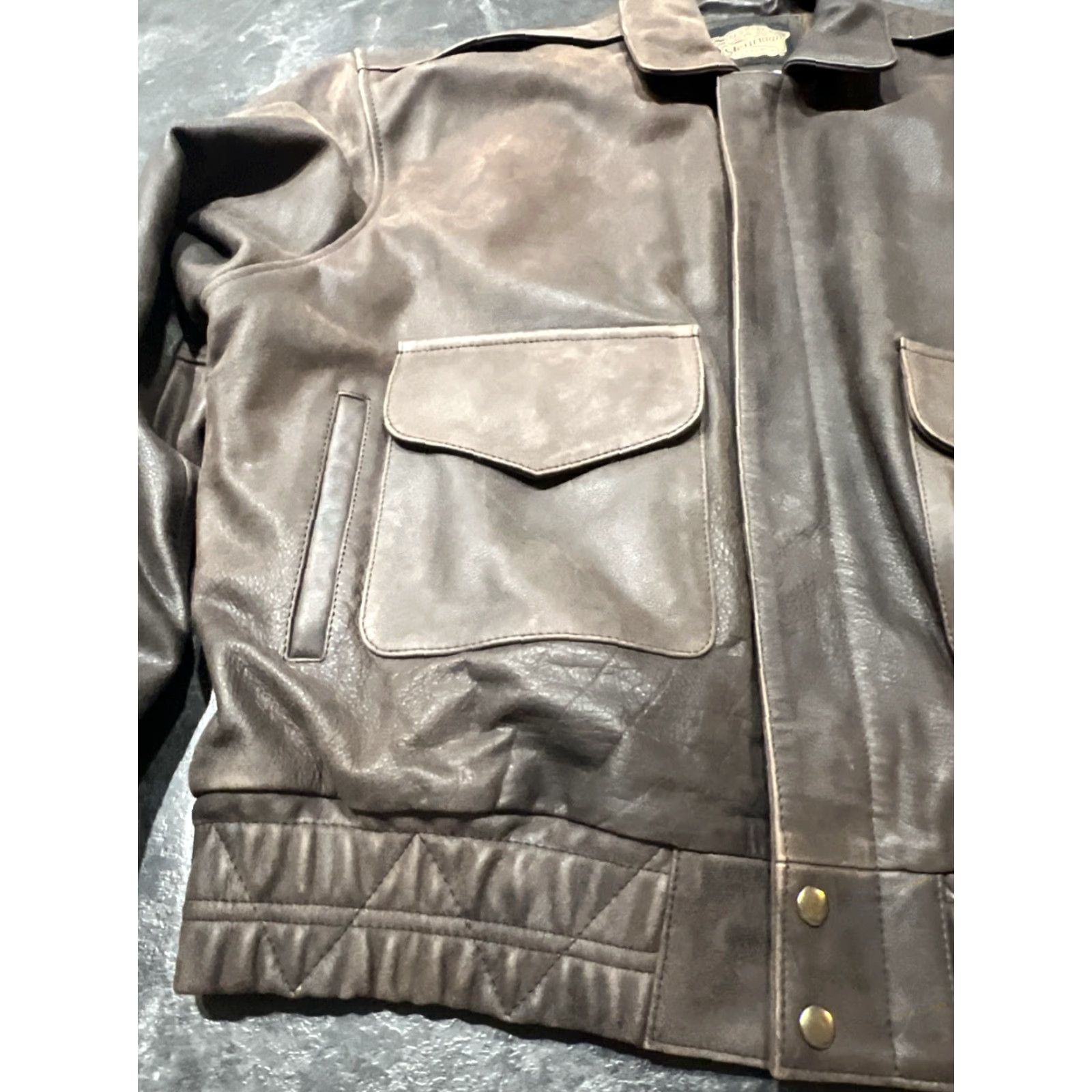 Vintage VINTAGE Flight Saxon Leather Red Baron Stearman Squadron Bomber Jacket Adult 2XL Red Mens Size US XXL / EU 58 / 5 - 4 Thumbnail