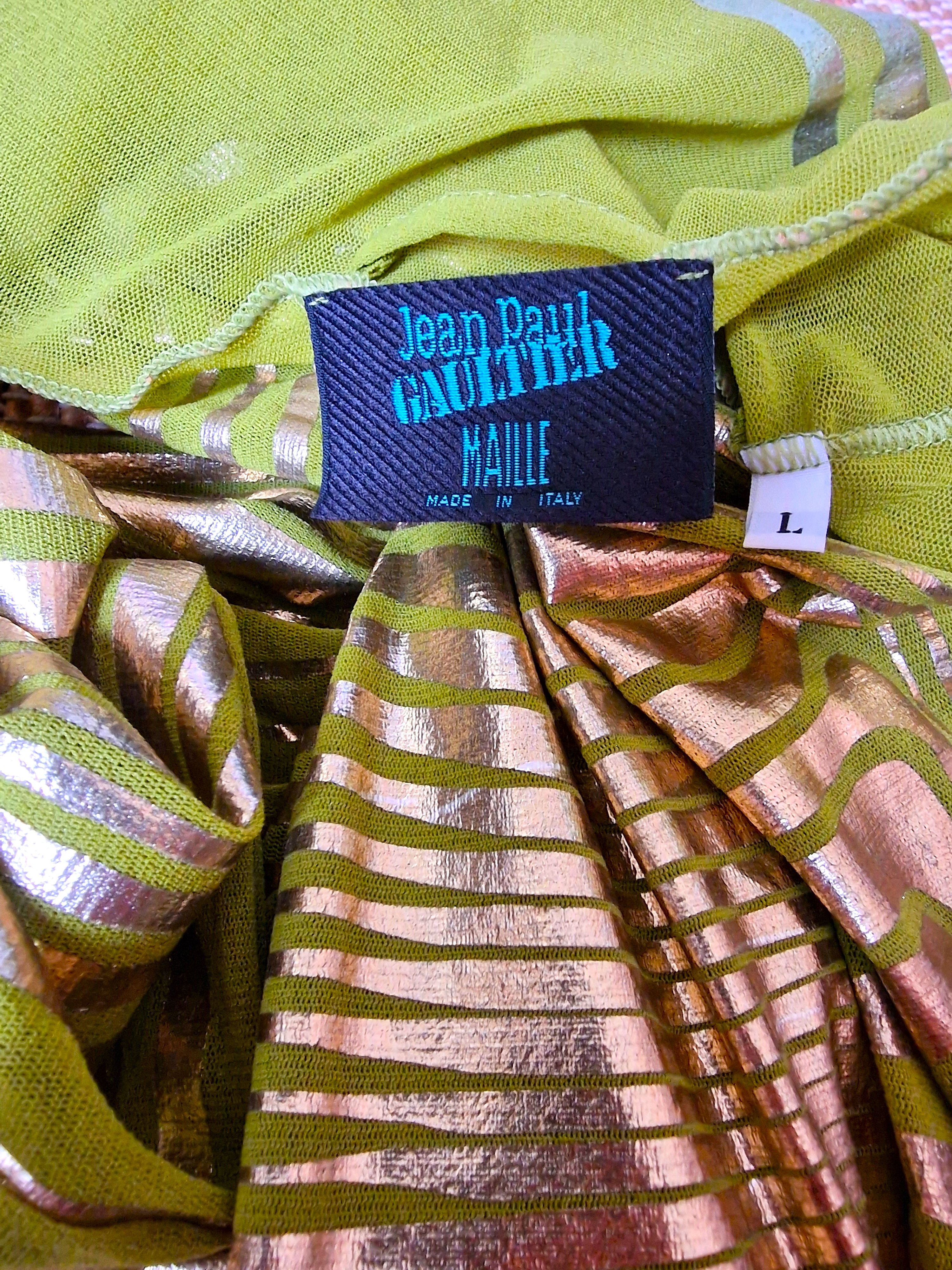 Jean Paul Gaultier Jean Paul Gaultier S/S 1996 Optical Illusion Mesh Dress Size L / US 10 / IT 46 - 10 Thumbnail