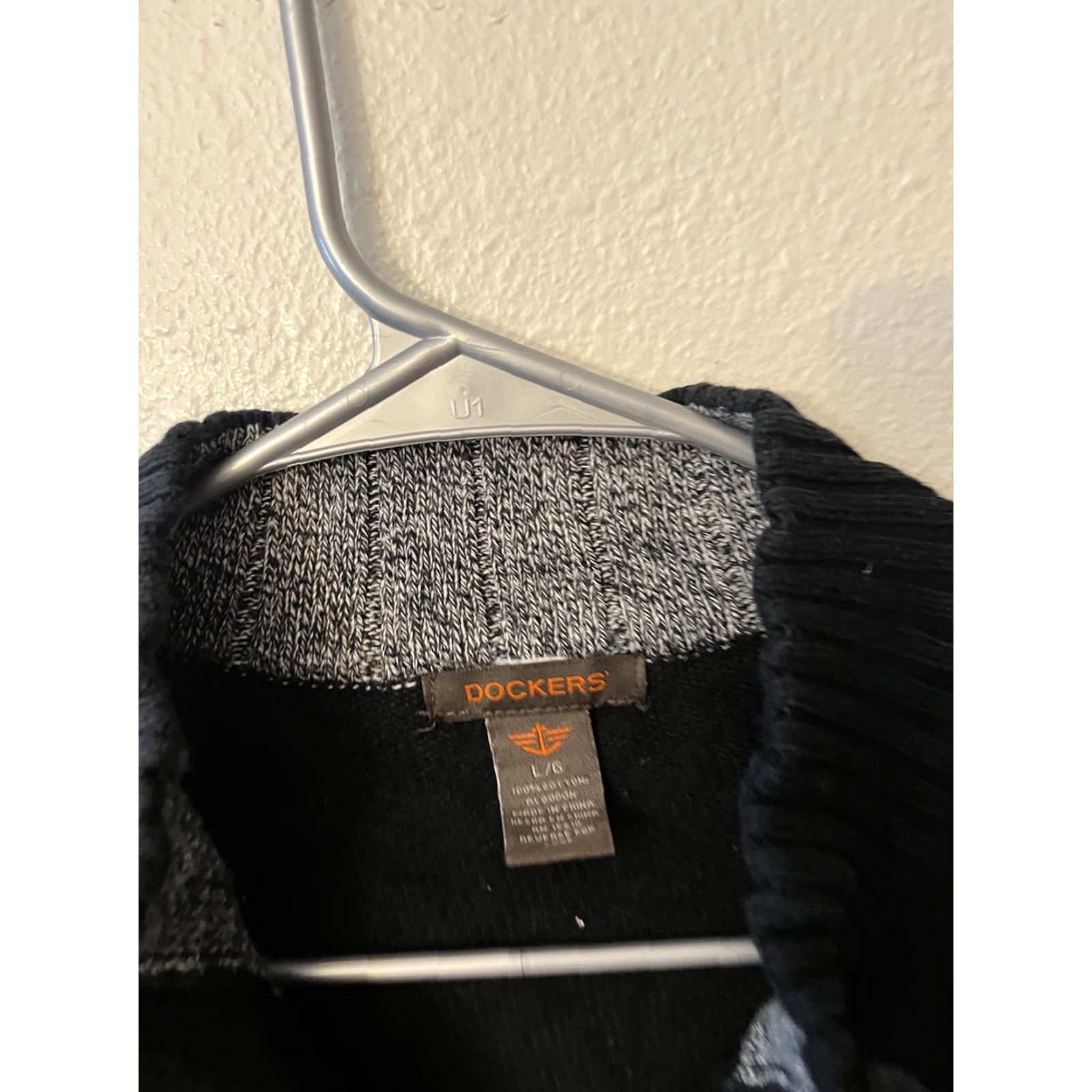 Dockers Dockers Sweater Mens Size L Pull Over Black Cotton Ribbed Contrast Stitching Mock Neck Long Sleeve Knit Pullover Regular Size US L / EU 52-54 / 3 - 2 Thumbnail
