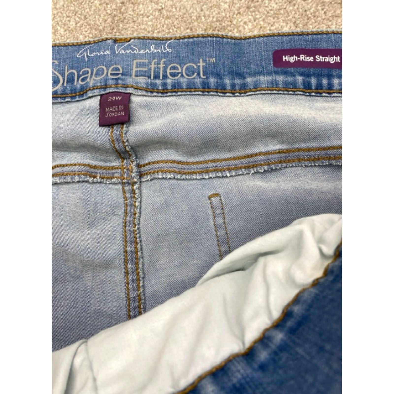 Gloria Vanderbilt Gloria Vanderbilt Shape Effect Jeans Womens 24W Blue Denim Straight Stretch Jeans Size 42" / US 20 - 3 Thumbnail