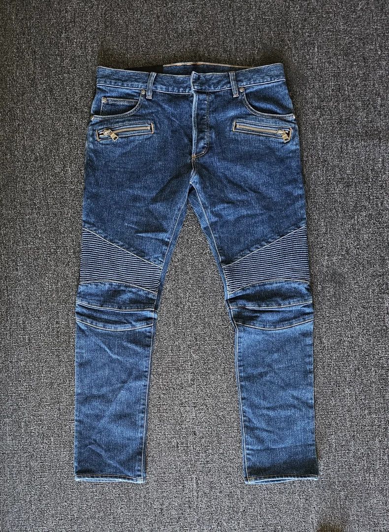 Balmain Balmain Moto Denim Jeans Altered Hem-yf Size US 32 / EU 48 - 1 Thumbnail