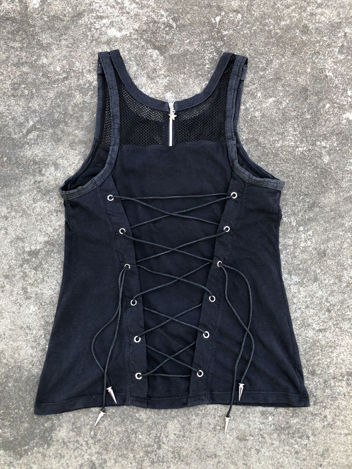 Other Bouncing Souls Tank Top Mesh Fishnet Studded Punk Rock Style Size S / US 4 / IT 40 - 2 Thumbnail