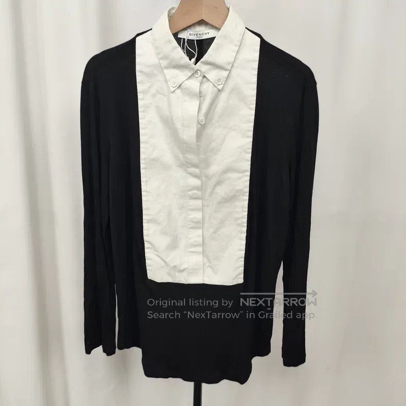 Givenchy Givenchy Size38 Black and White Color Block Long Sleeve T-S Size US M / EU 48-50 / 2 - 1 Thumbnail