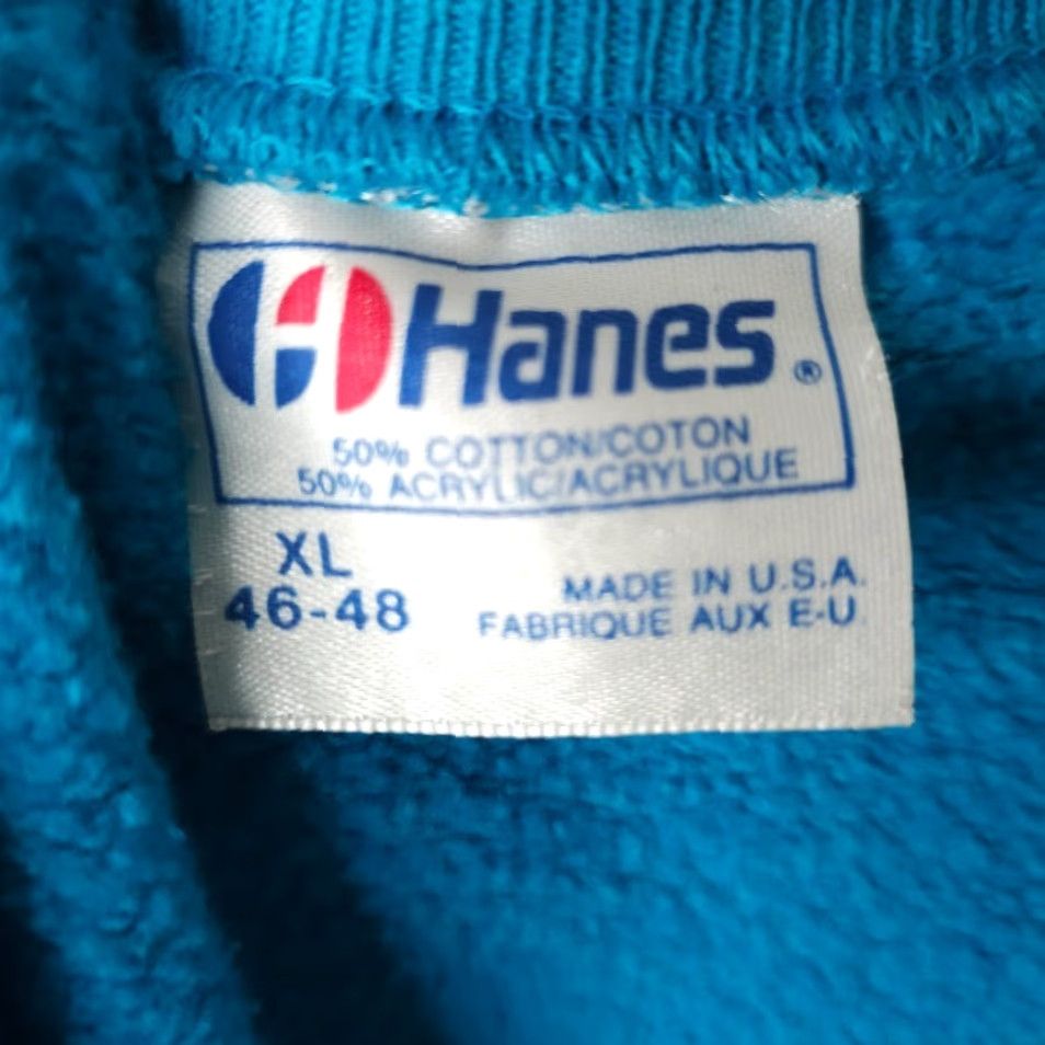 Hanes VINTAGE Hanes Sweatshirt Mens XL Blue 80s American Flag Embroidered Made In USA Size US XL / EU 56 / 4 - 6 Thumbnail
