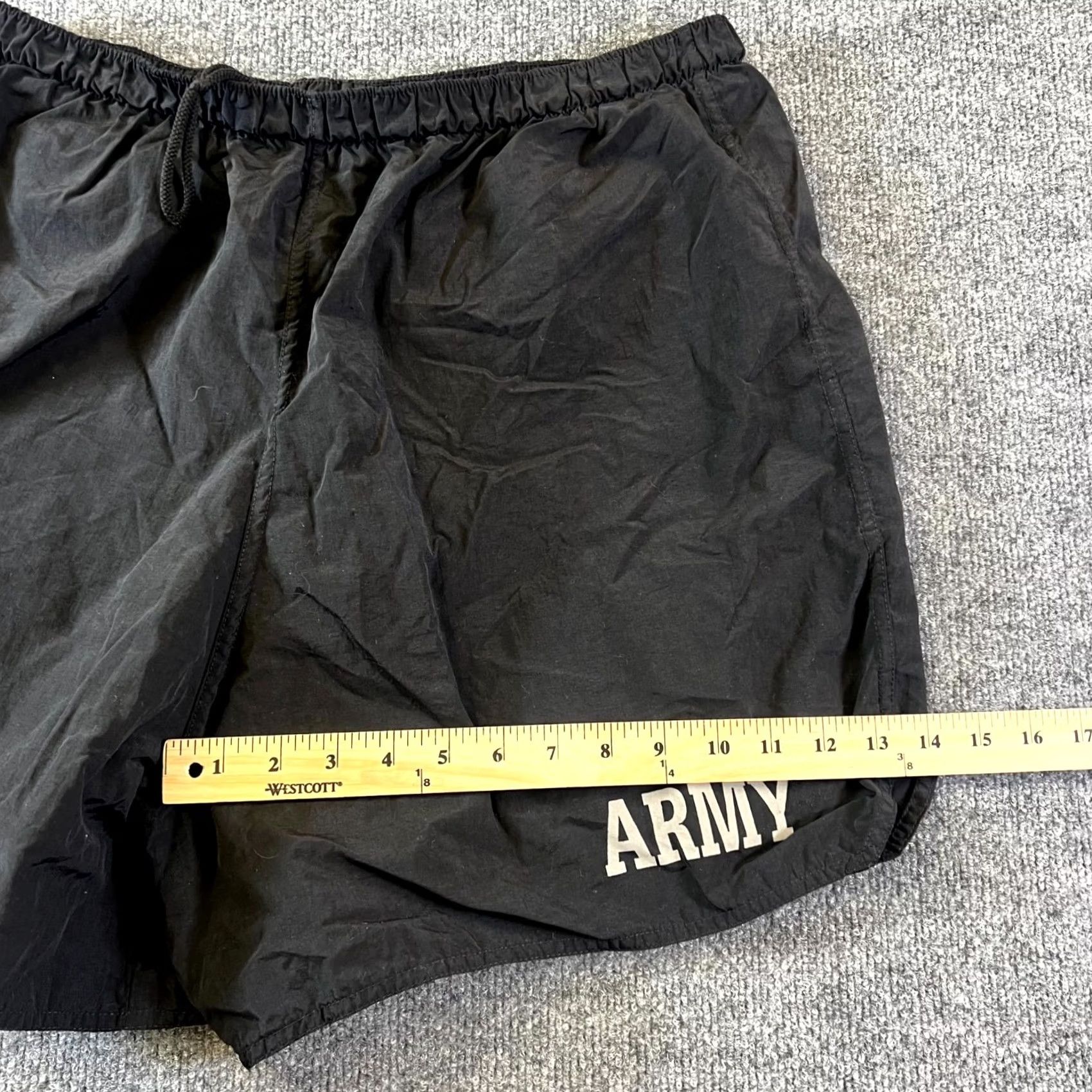 Vintage US Army 2XL Trunks Shorts Men Black Drawstring Athletic Casual 5 Inseam Nylon Logo Size US 39 - 5 Thumbnail