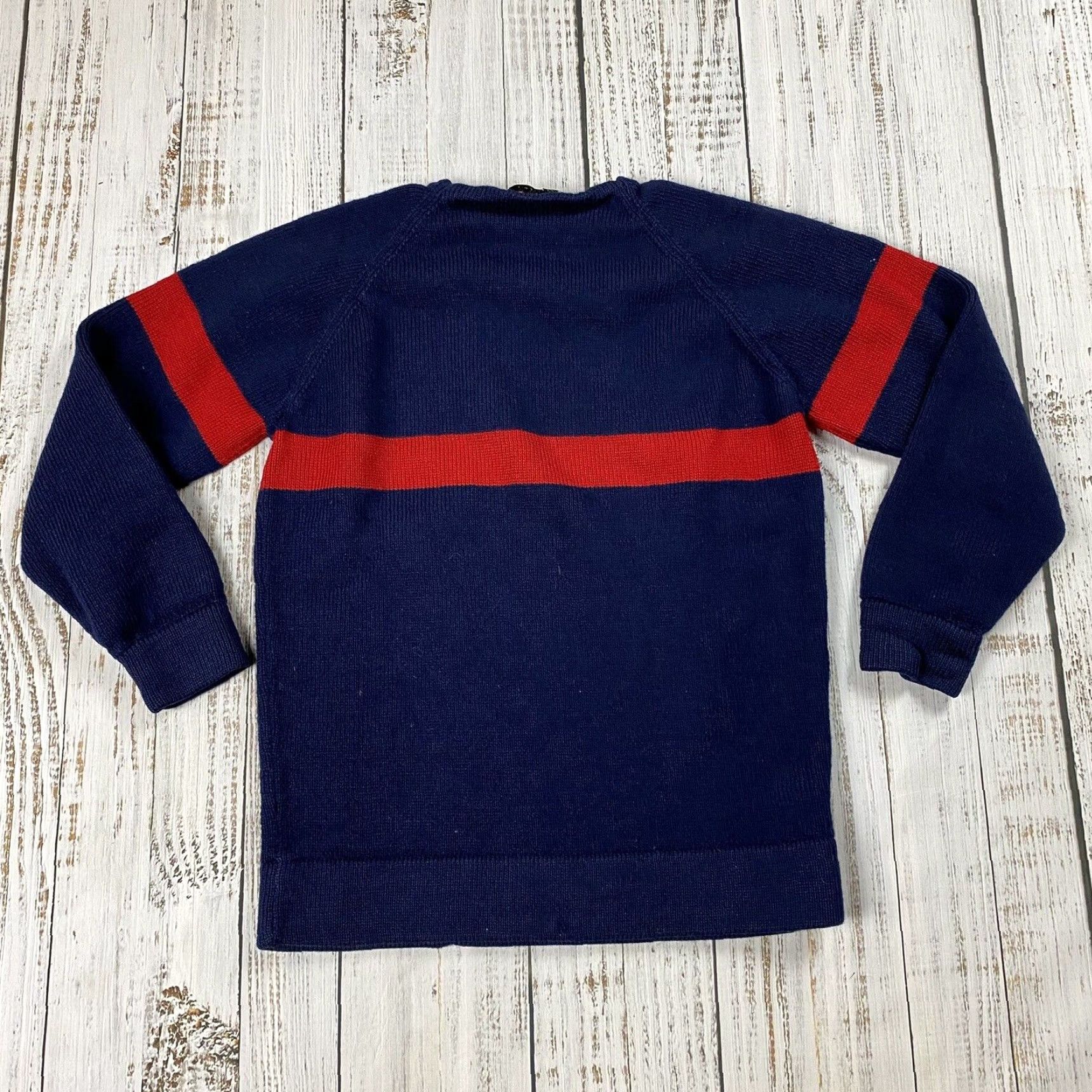 Vintage VINTAGE Moriarty Ski Sweater 1970s Heavy Knit 100% Wool Navy Blue Red Size S/M Mens Size US S / EU 44-46 / 1 - 5 Thumbnail