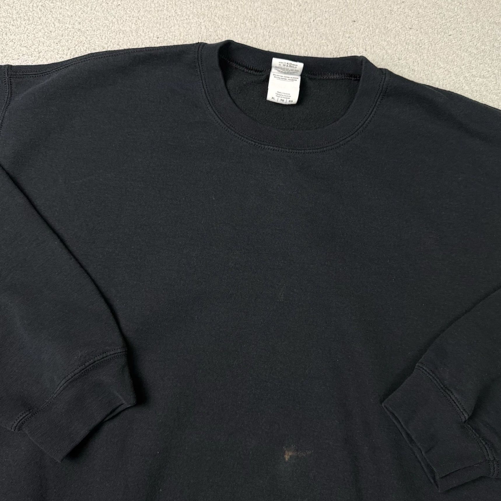 Gildan VINTAGE Gildan Sweatshirt Mens XL Black 90s Pullover Heavyweight Fleece Cotton Polyester Distressed Size US XL / EU 56 / 4 - 2 Thumbnail