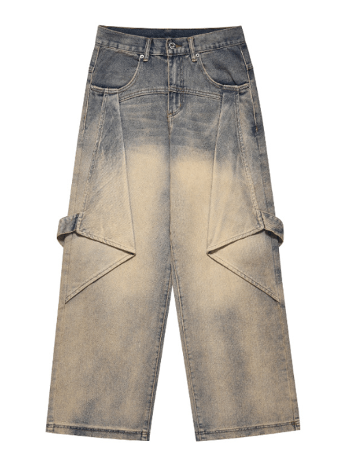 Japanese Brand × Jean Distressed washed men's loose straight cargo jeans Size US 32 / EU 48 - 5 Thumbnail